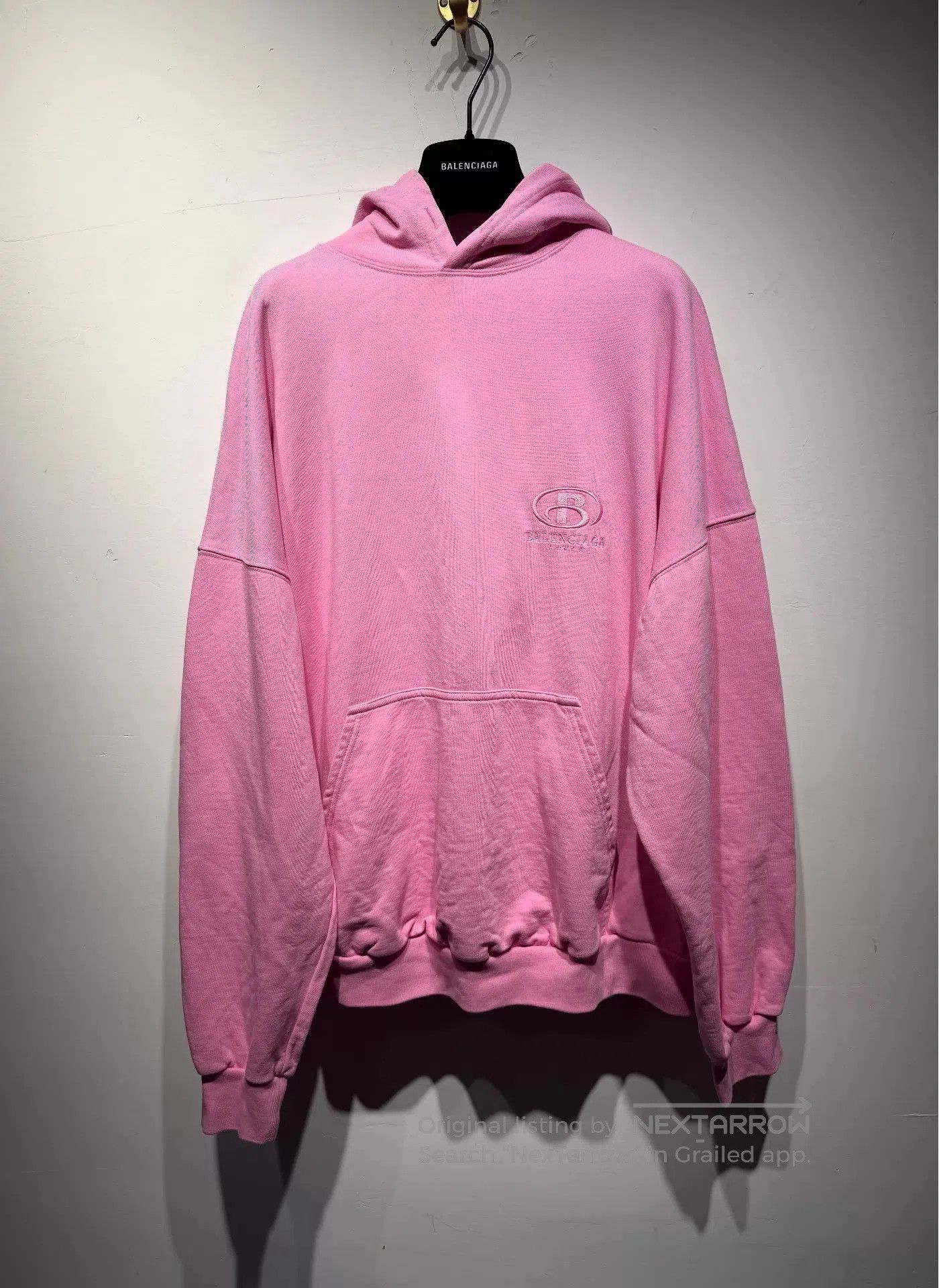 Balenciaga Pink Oversized Hoodie with Front Pocket - Size M. Size US M / EU 48-50 / 2 - 1 Thumbnail