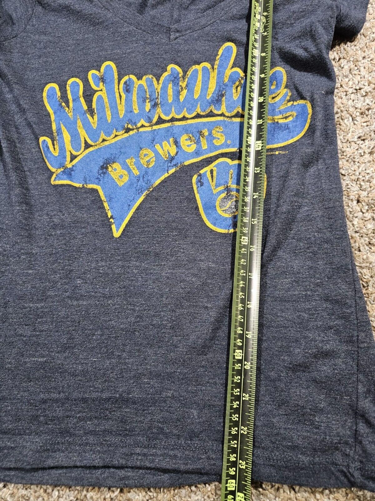 Designer 5th & Ocean Womens T shirt Blue Milwaukee Brewers VNeck Sz M Size M / US 6-8 / IT 42-44 - 5 Thumbnail