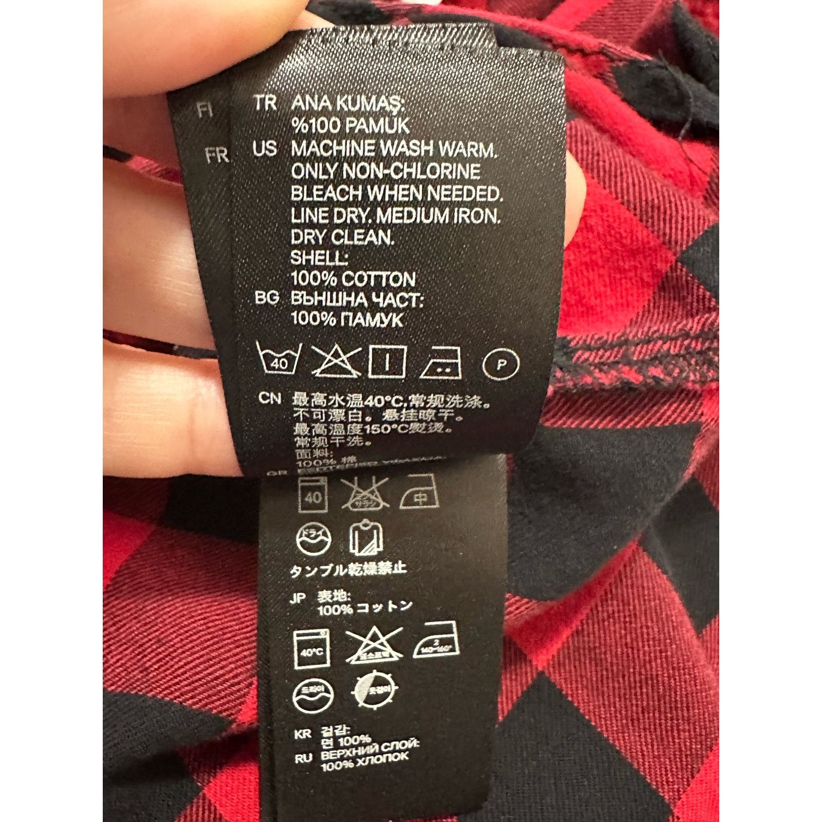 H&M H&M red black plaid long sleeves button flannel shirt size 8 Size M / US 6-8 / IT 42-44 - 5 Thumbnail