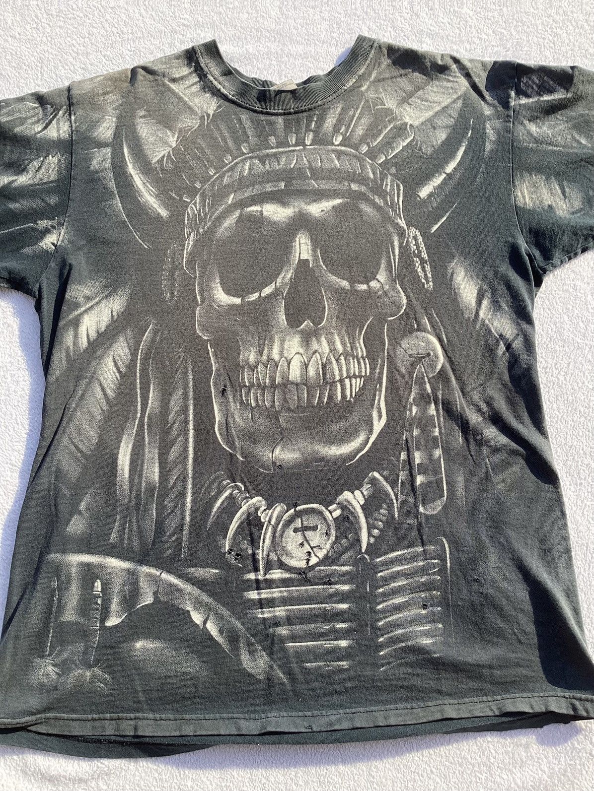 Other Native American chief skull face AOP distressed anvil Tee Size US L / EU 52-54 / 3 - 2 Thumbnail