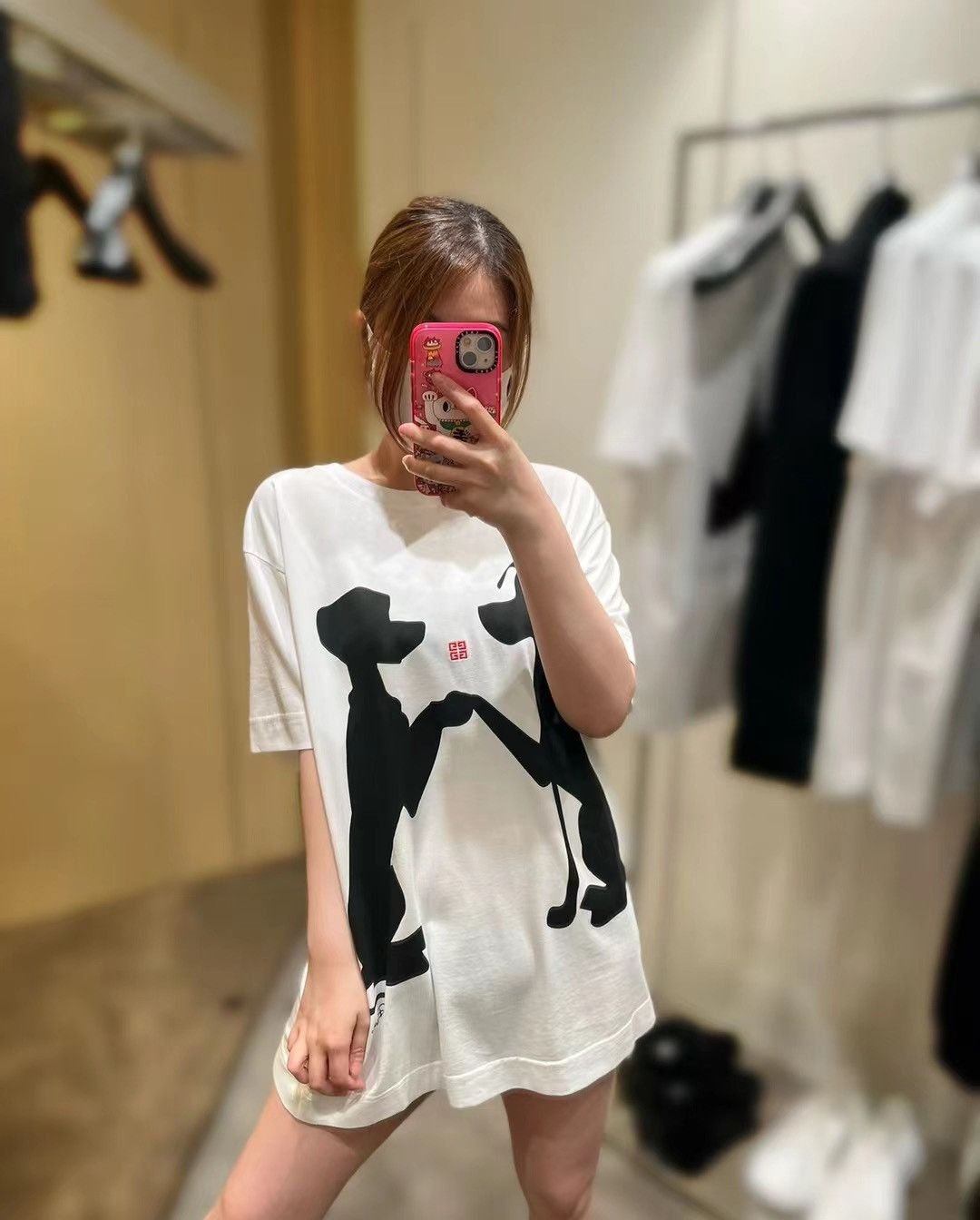 image of Disney x Givenchy White Dalmatians 4G Castle Logo T-Shirt, Women's (Size Large)