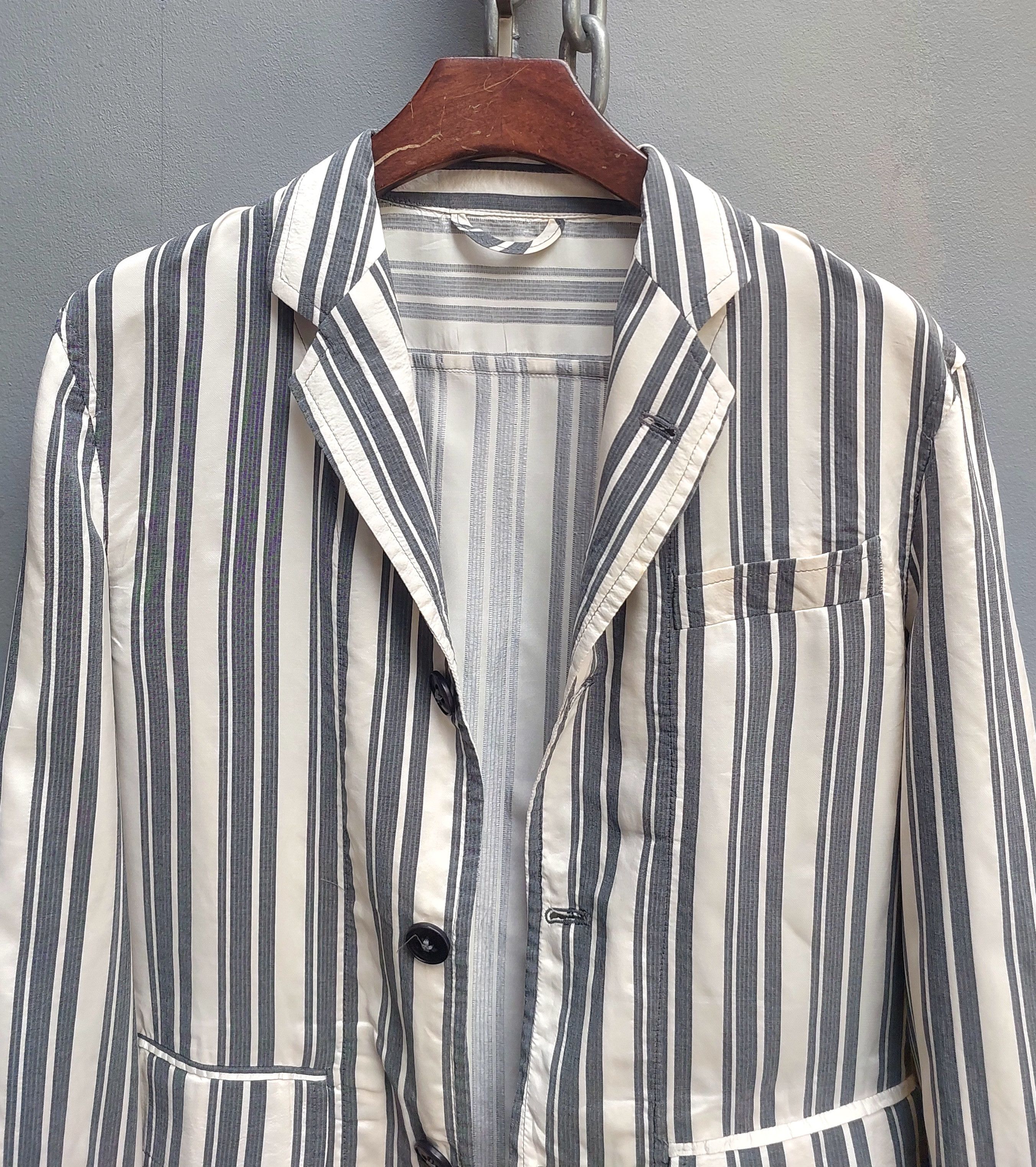 Ann Demeulemeester Ann Demeulemeester Striped Tailored Pajama Style Blazer Size US XXS / EU 40 - 6 Thumbnail