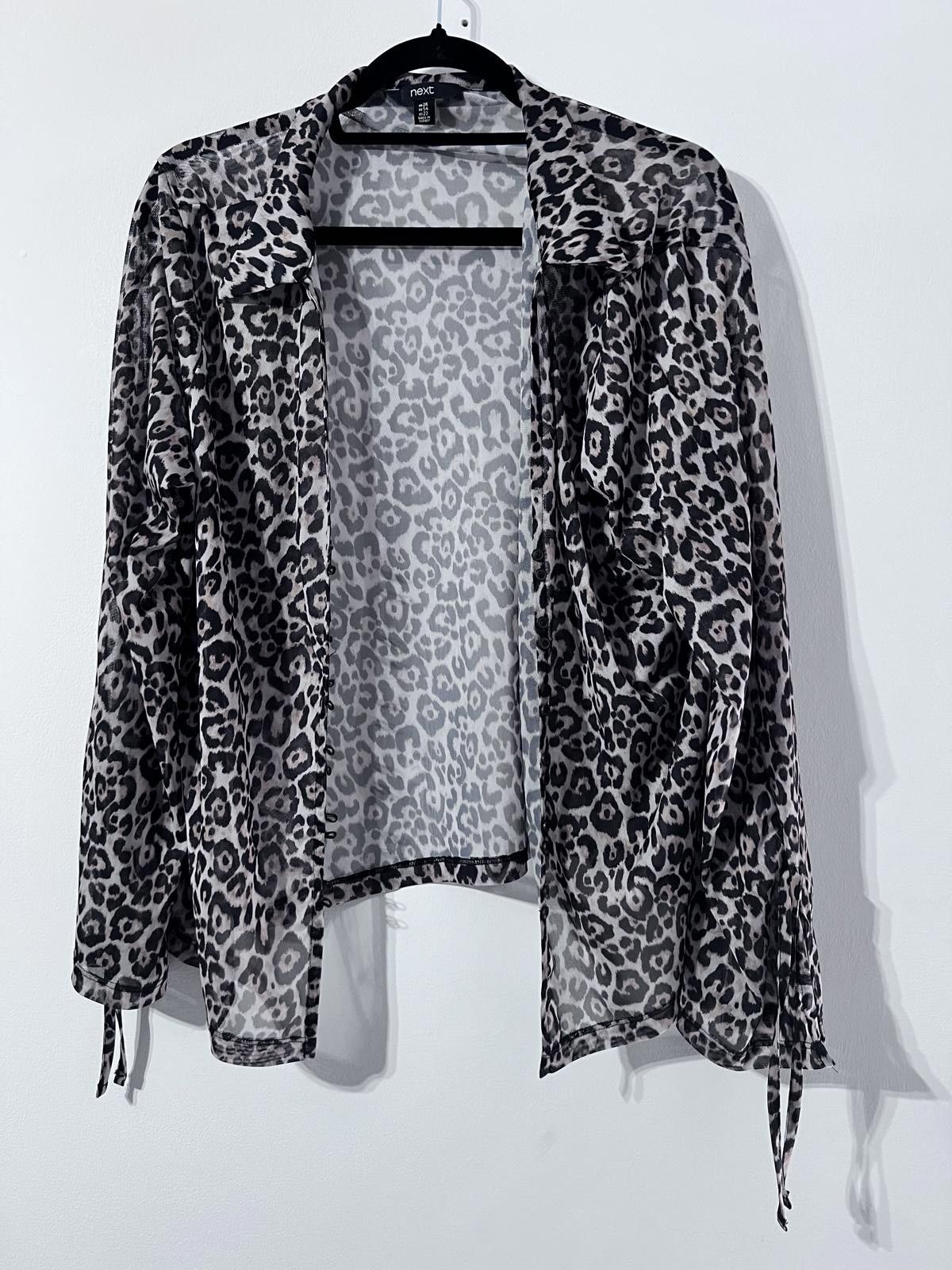 NEXT Next Leopard Print Sheer Shirt – UK 26 Size 3XL / US 20-22 - 1 Thumbnail