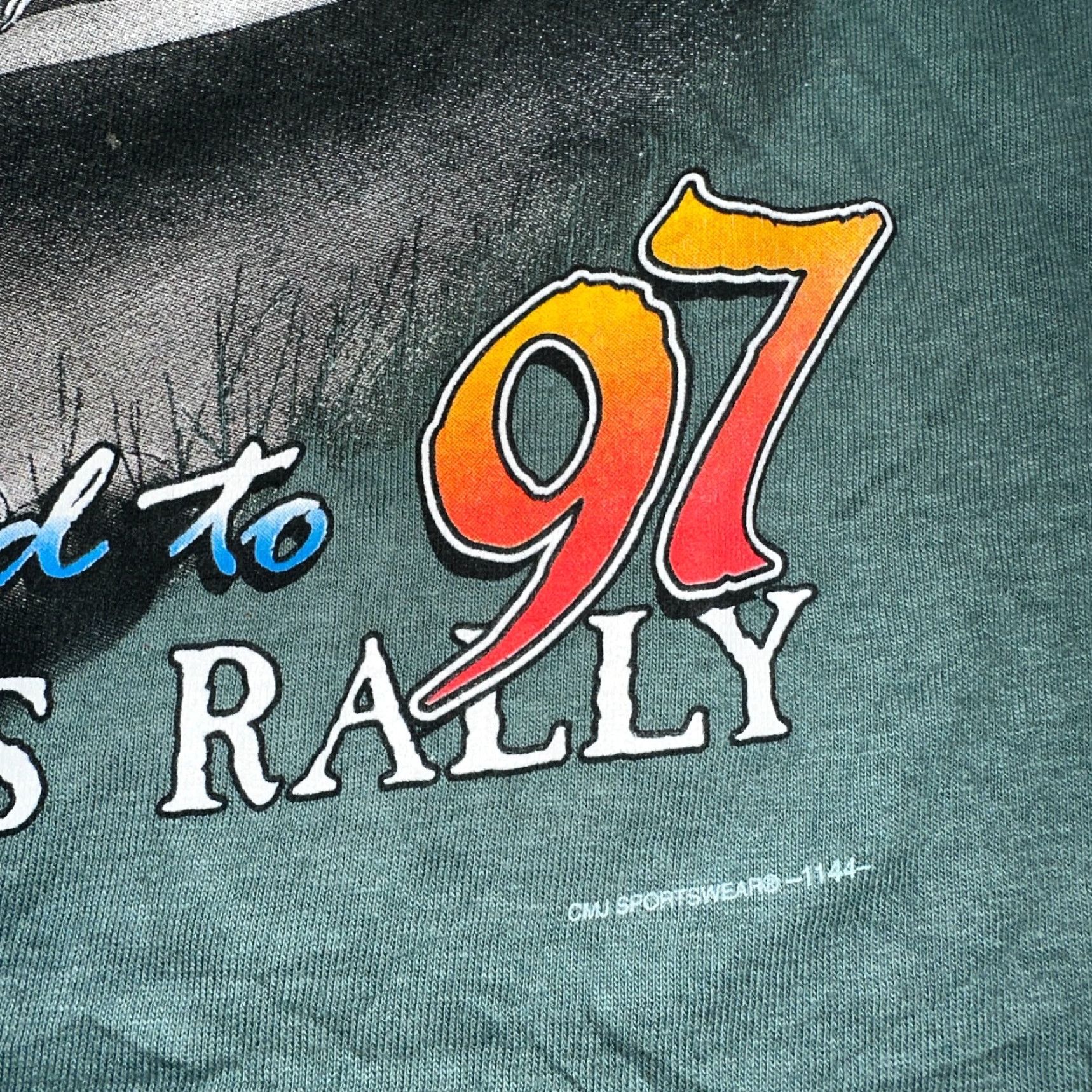 Doublet Vintage Sturgis Motorcycle Rally T Shirt Large Green Double-Sided Print Mens 1997 Shirt Size US L / EU 52-54 / 3 - 4 Thumbnail