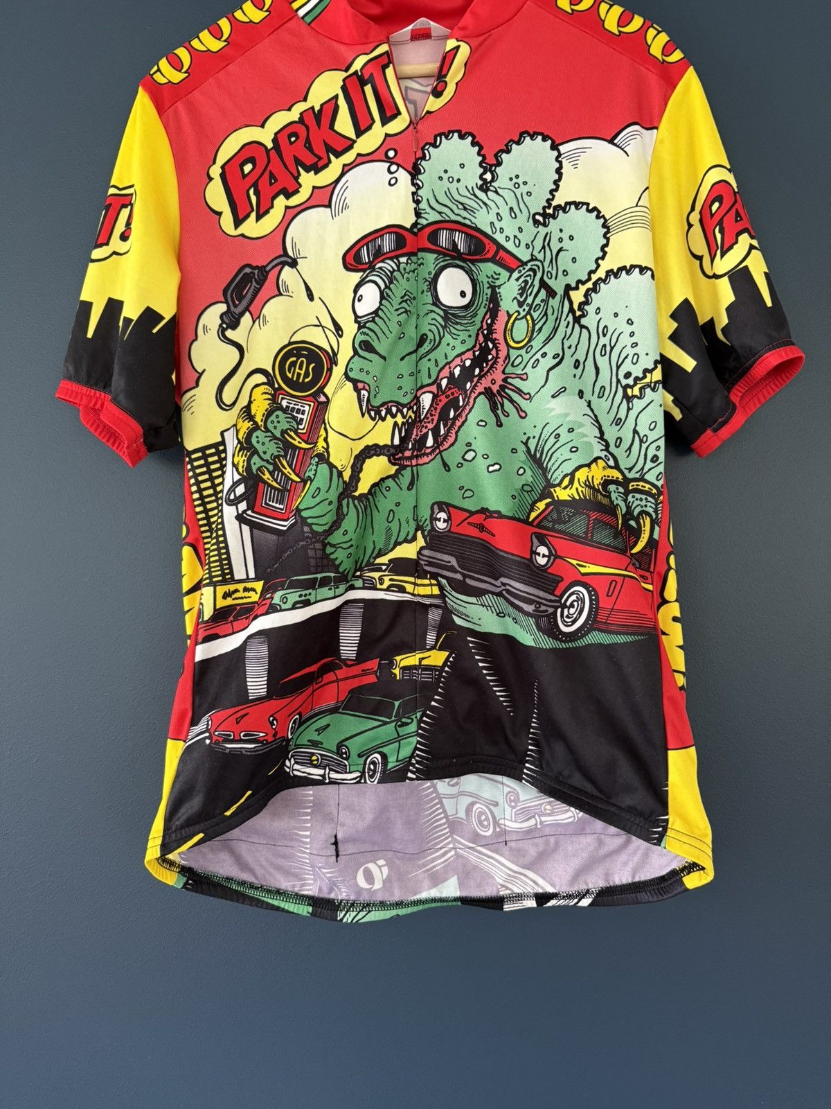 PEARL iZUMi Vintage 90s Pearl iZUMi Pop Art Godzilla Cycling Jersey Size US XL / EU 56 / 4 - 2 Thumbnail