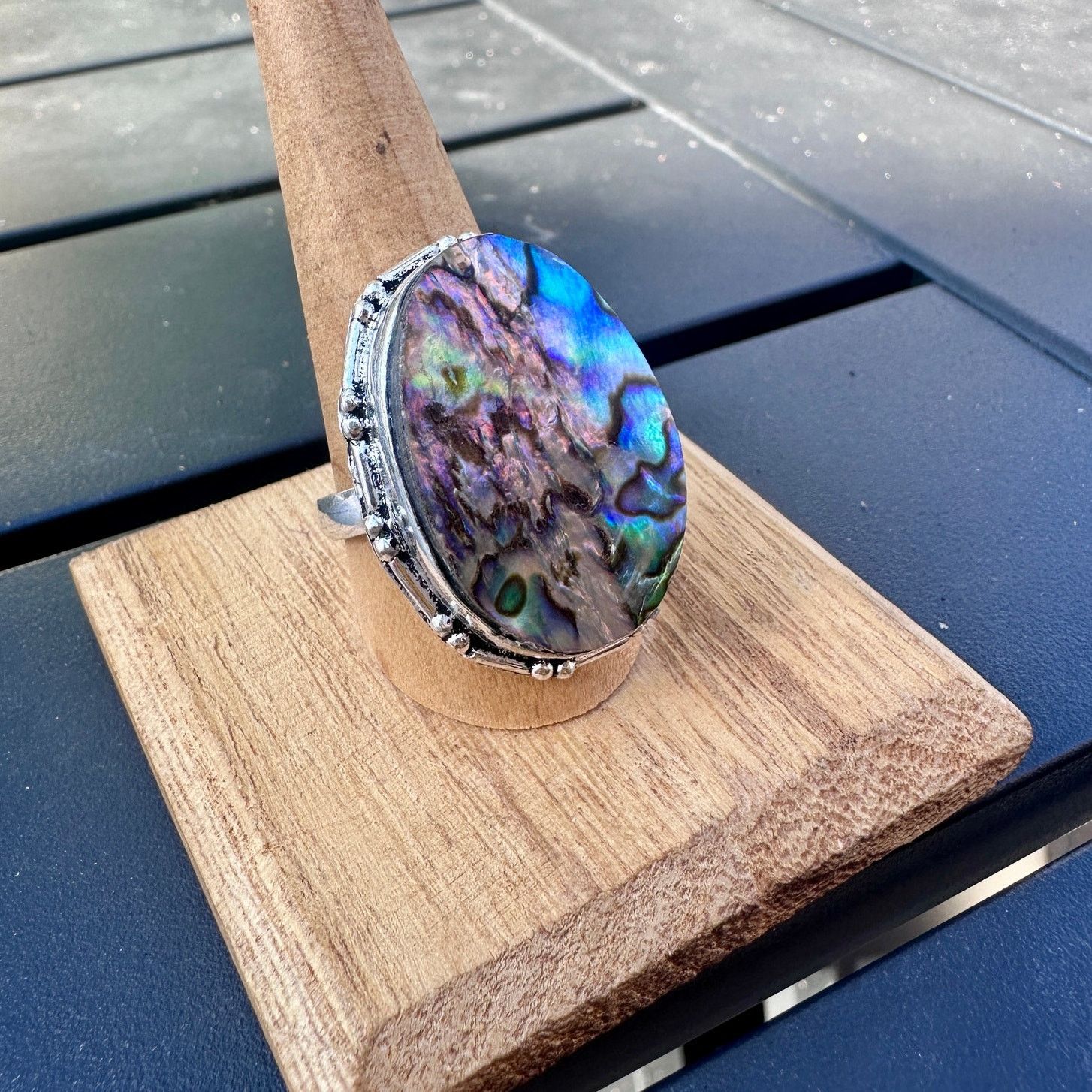 The Unbranded Brand Abalone Silver Ring Size 10.5 Size ONE SIZE - 4 Thumbnail