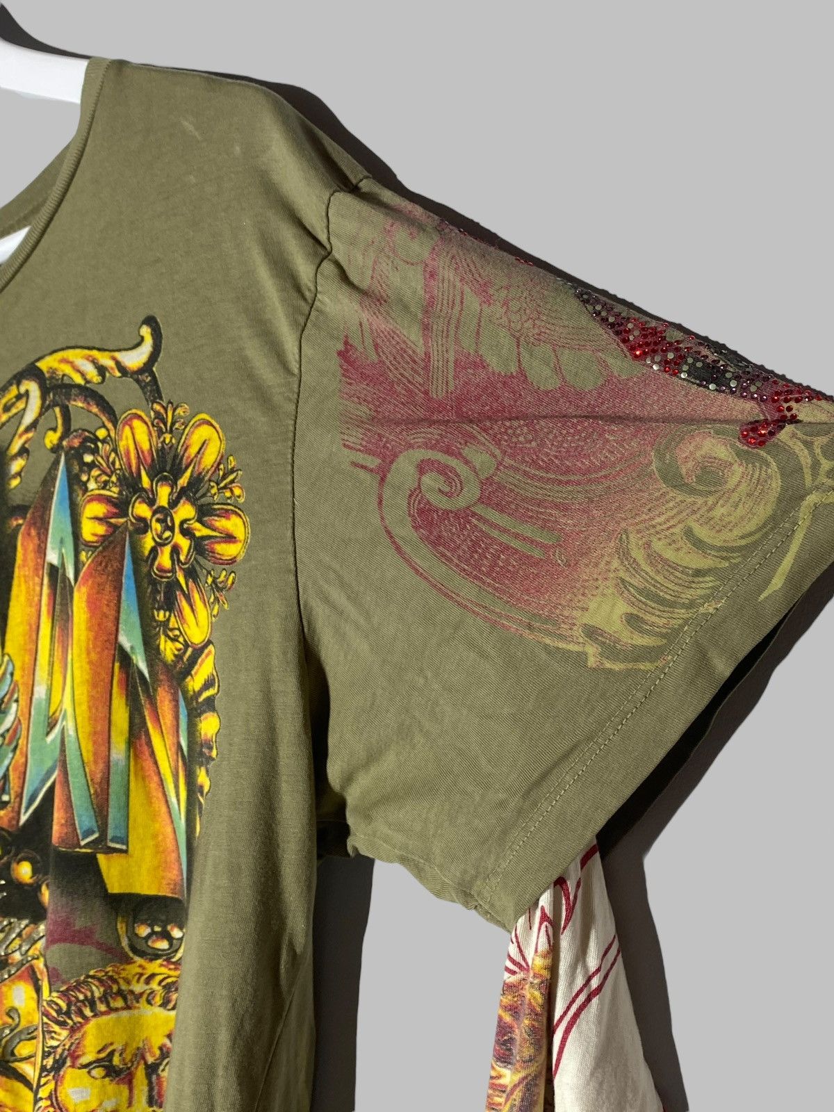 Christian Audigier 🔥 Y2K CHRISTIAN AUDIGIER LAYERED TATTOO DRAGON FLAME PRINT Size US XL / EU 56 / 4 - 9 Thumbnail