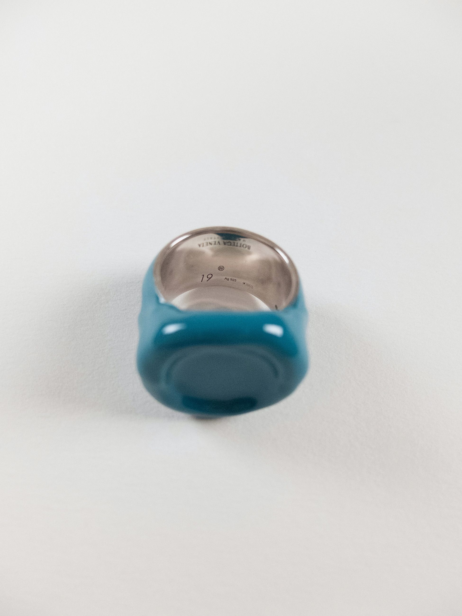 Bottega Veneta BOTTEGA VENETA Seal blue Sterling silver signet ring 9 19 q Size ONE SIZE - 4 Thumbnail