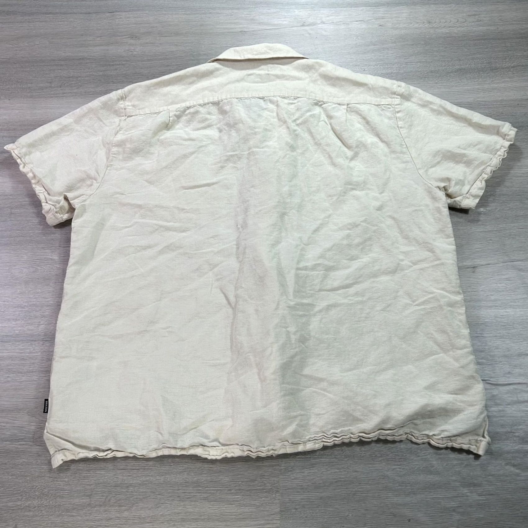 Brixton Brixton Shirt Mens XL Relaxed Fit Bunker Short Sleeve Linen Blend Button Up Size US XL / EU 56 / 4 - 2 Thumbnail