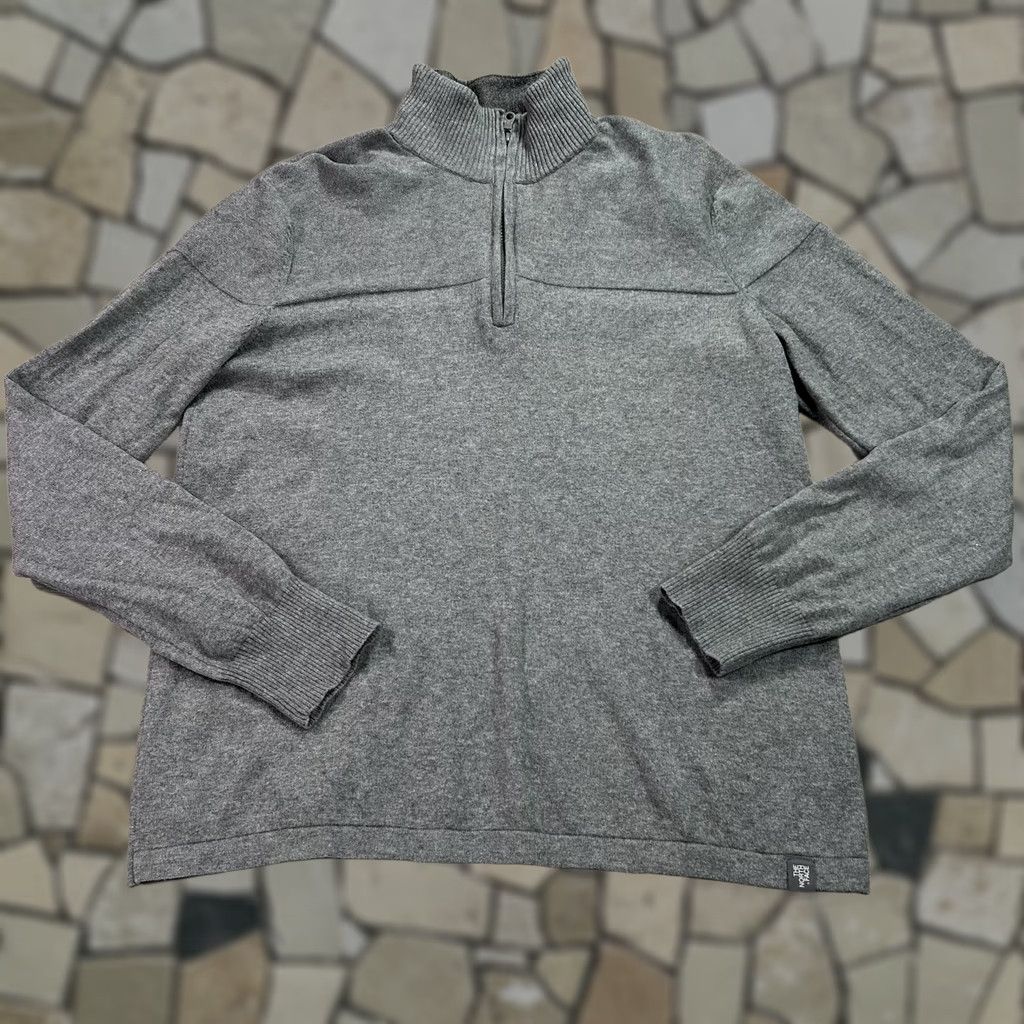 The North Face The North Face Sweater Mens Medium Gray 1/4 Zip Mock Neck Knit Pullover Size US M / EU 48-50 / 2 - 1 Thumbnail