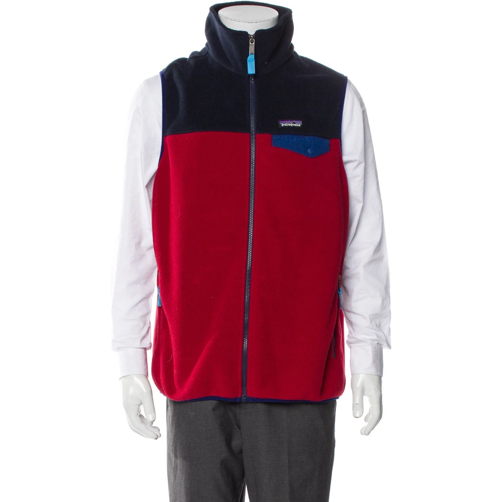 Patagonia Patagonia Synchilla Snap-T Fleece Vest Men’s M Red Navy FA15 Size US M / EU 48-50 / 2 - 6 Thumbnail
