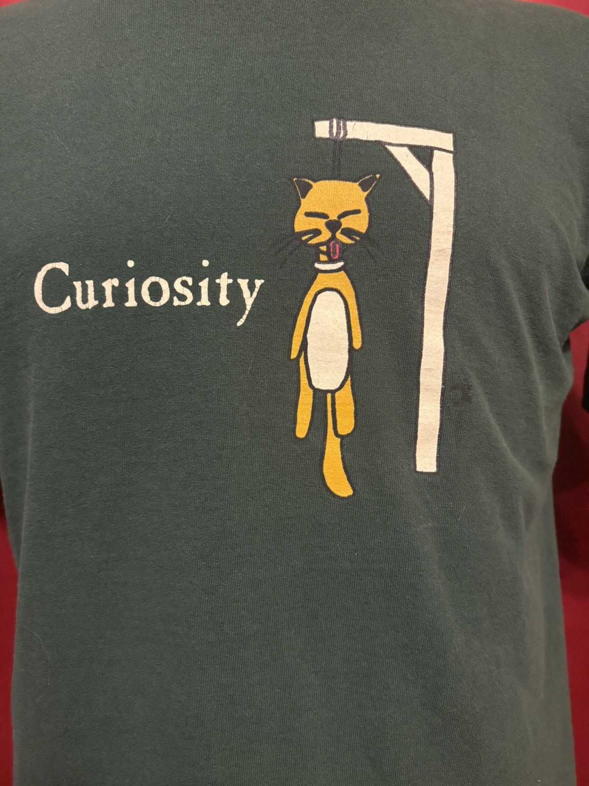 Vintage Vintage Curiosity Killed The Cat TShirt 90’s Joke Tee Size US L / EU 52-54 / 3 - 3 Thumbnail