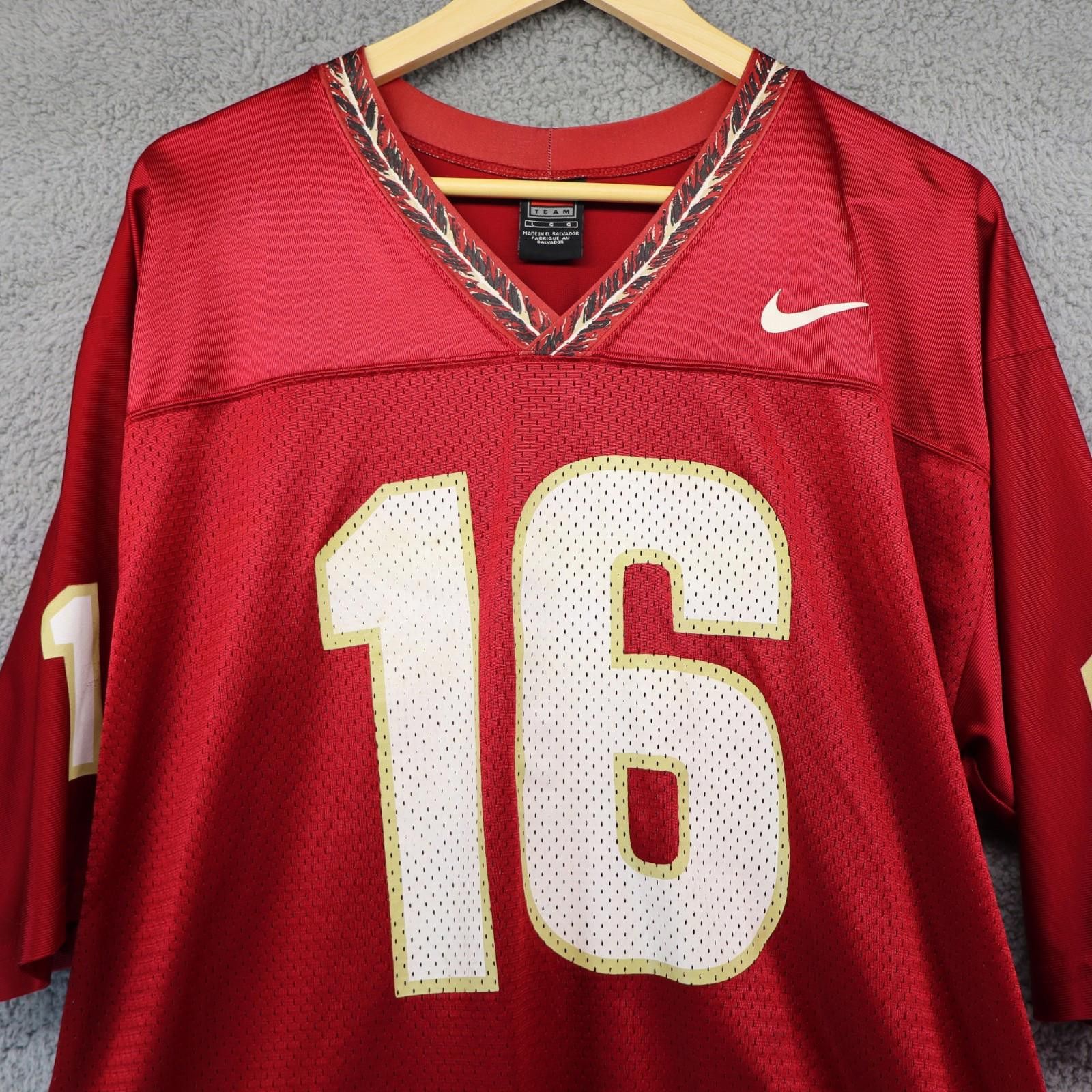 Nike Seminoles Jersey Large Nike Vtg Florida State Red Team Size ONE SIZE - 2 Thumbnail