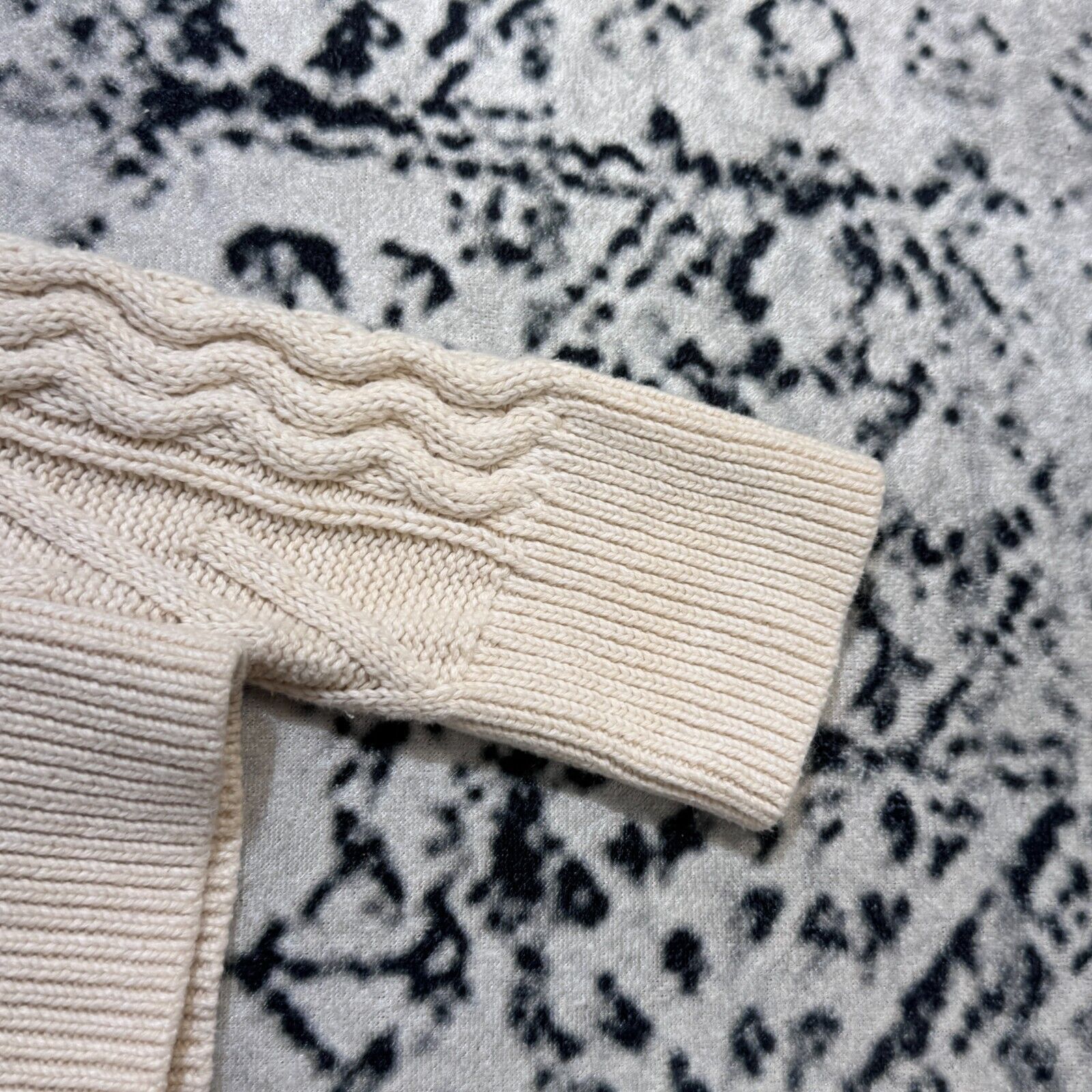 Vintage Vintage Unisex Cream White Cotton Sweater Size S Cableknit Size US S / EU 44-46 / 1 - 7 Thumbnail