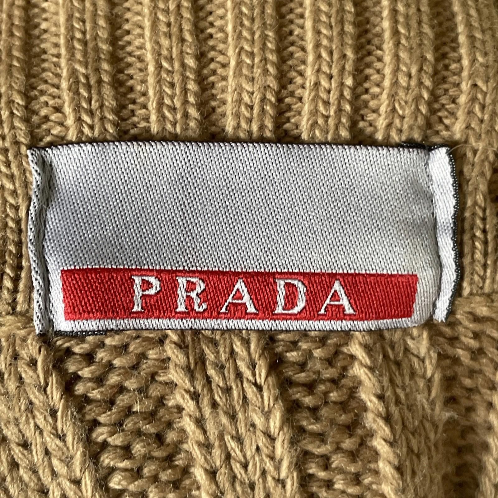 Designer Vintage 90s Prada Ribbed Collared Wool Zip Up Jacket Size M / US 6-8 / IT 42-44 - 8 Thumbnail