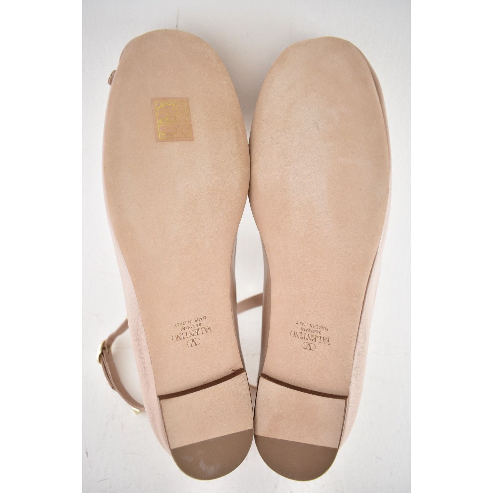 Valentino Valentino Rockstud Nude Leather Stud Ankle Strap Bow Size US 7 / IT 37 - 20 Thumbnail