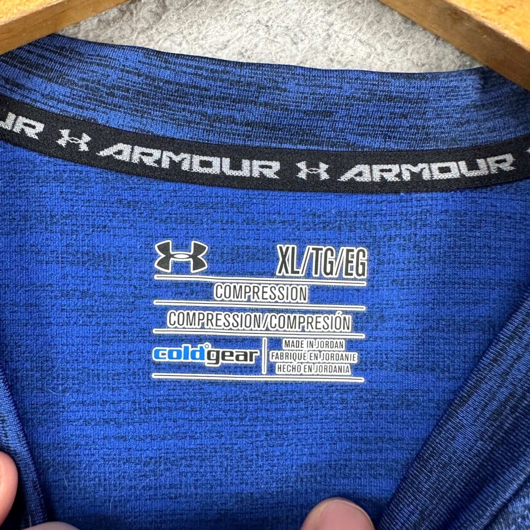 Under Armour Under Armour ColdGear Men Compression Shirt Large Blue Long Sleeve Athletic Logo Shirt Size US L / EU 52-54 / 3 - 4 Thumbnail