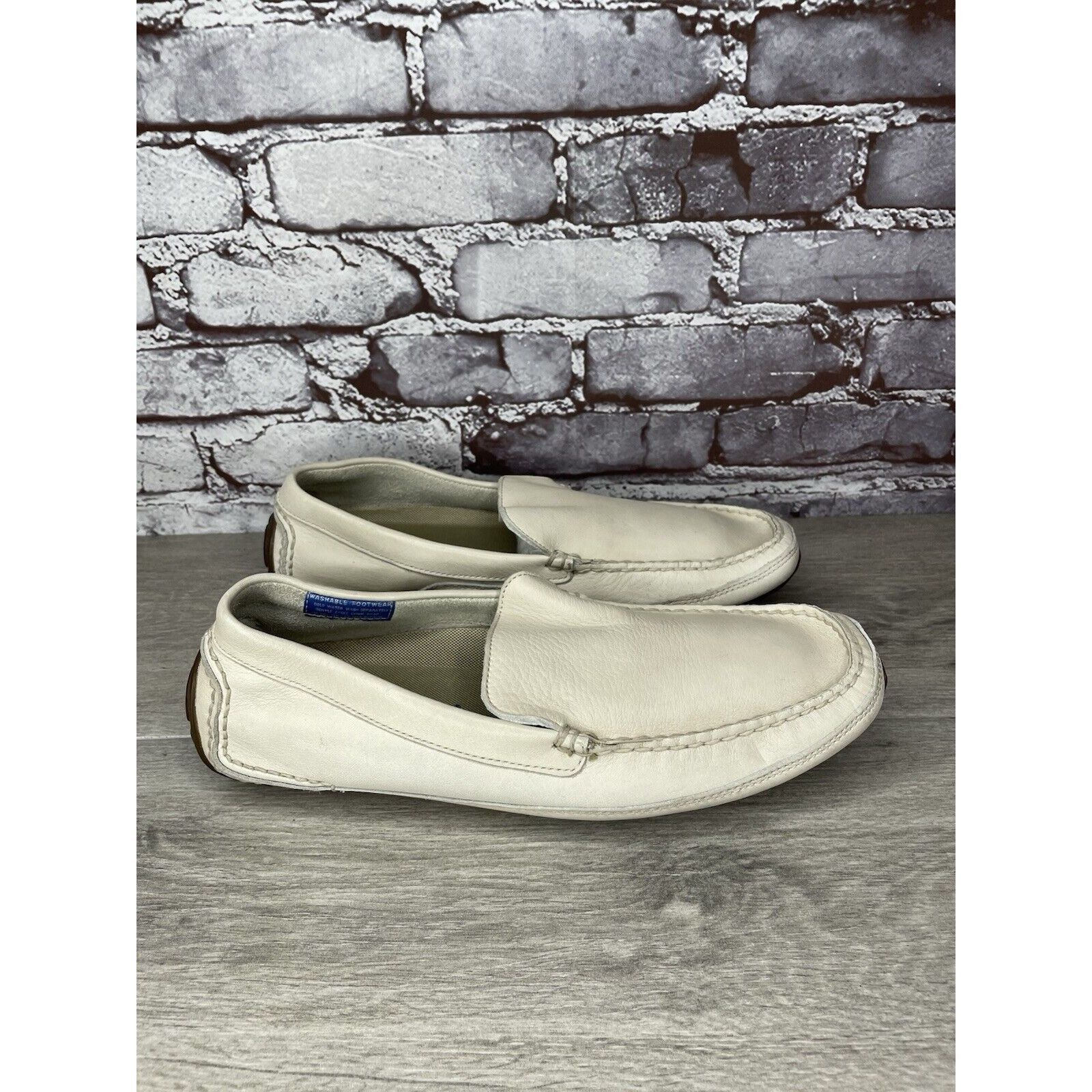 Rockport Rockport Washable Footwear Ivory Cream Leather Driving Shoes Size US 10.5 / EU 43-44 - 14 Thumbnail