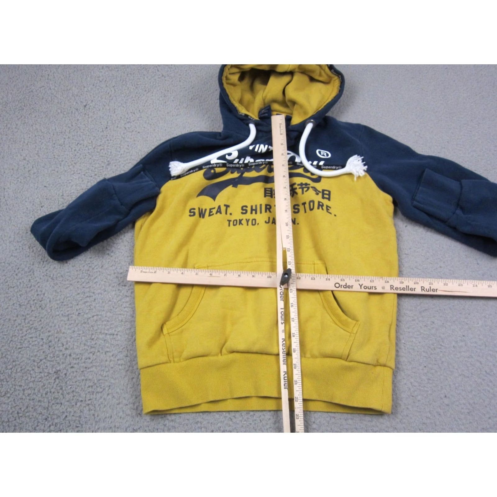 Superdry VINTAGE Superdry Hoodie Adult Small Blue Yellow Japan Split Panel Fleece 90s Size US S / EU 44-46 / 1 - 6 Thumbnail