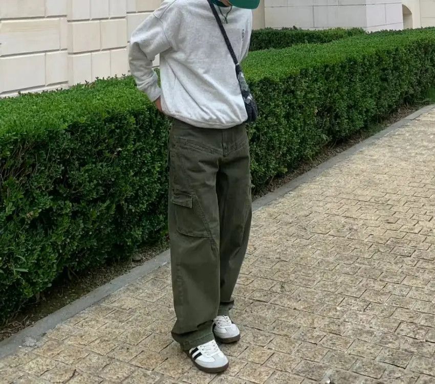 Designer × Japanese Brand Miltary green washed faded utility baggy cargo pants Size US 32 / EU 48 - 1 Thumbnail