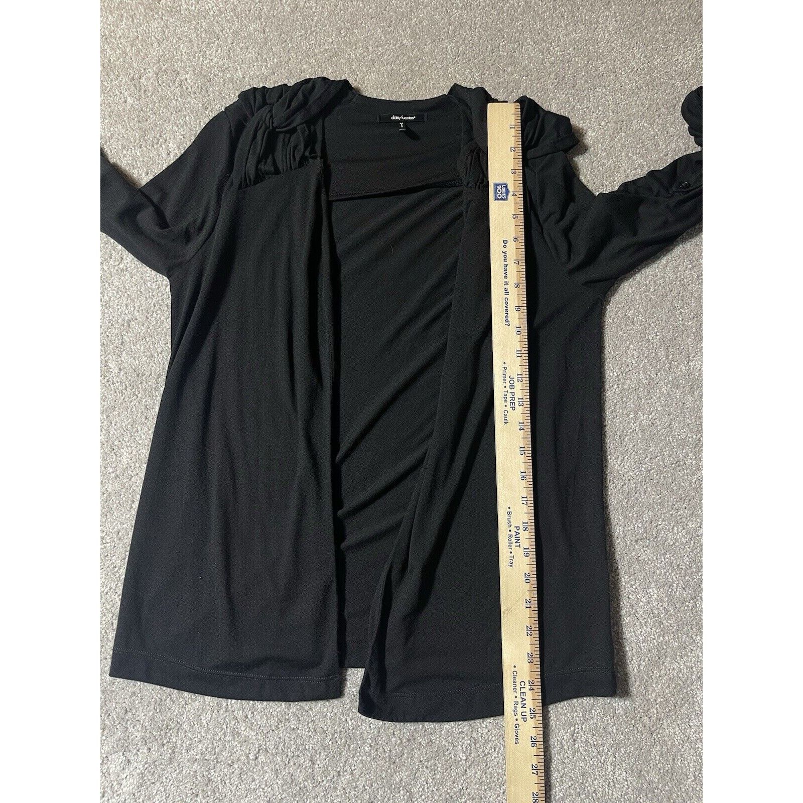 Other Black Cardigan M Roll Tab Sleeves Dark Academia Lagenlook Size M / US 6-8 / IT 42-44 - 6 Thumbnail