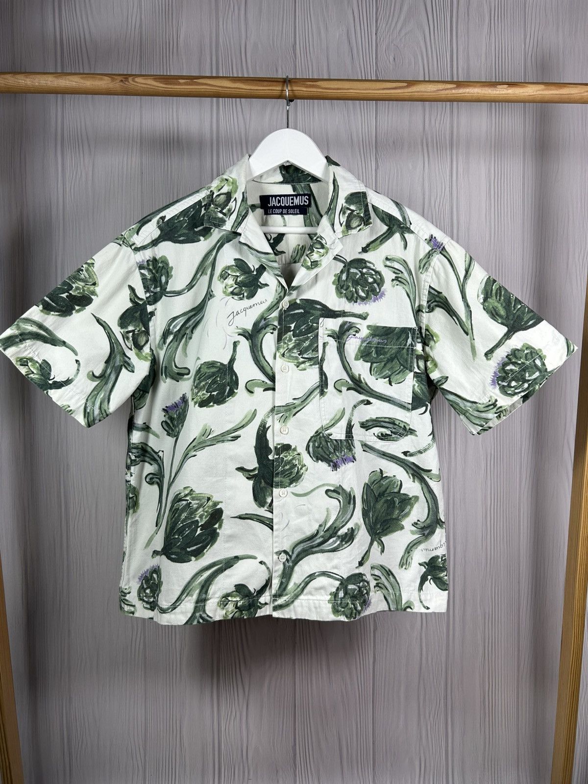 Jacquemus Jacquemus Le Coup De Soleil S/S 2020 Artichoke Print Shirt Size US M / EU 48-50 / 2 - 1 Thumbnail