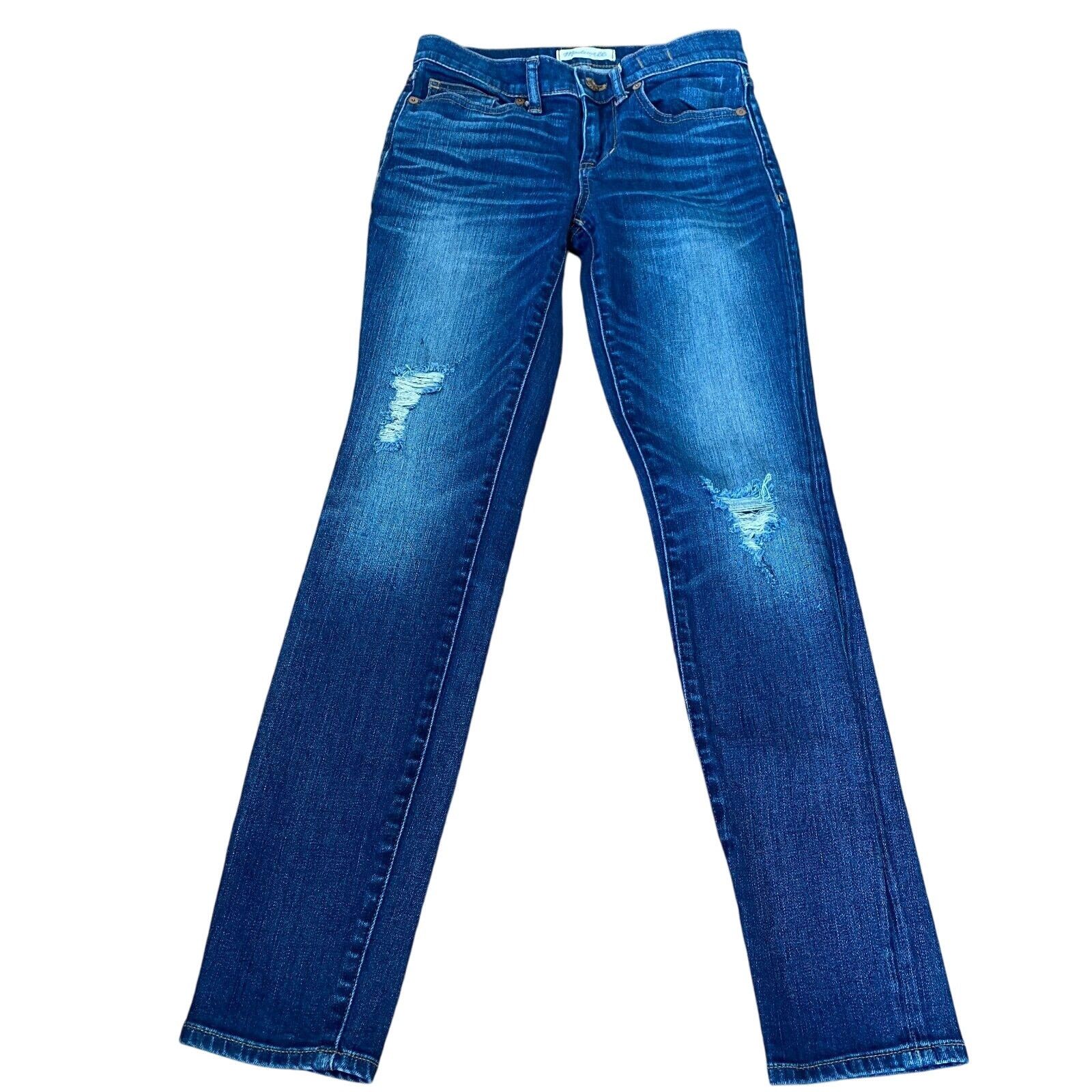 Madewell Madewell Midrise Skinny Medium Wash Whiskered Jeans 25 Size 25" / US 0 / IT 36 - 1 Thumbnail