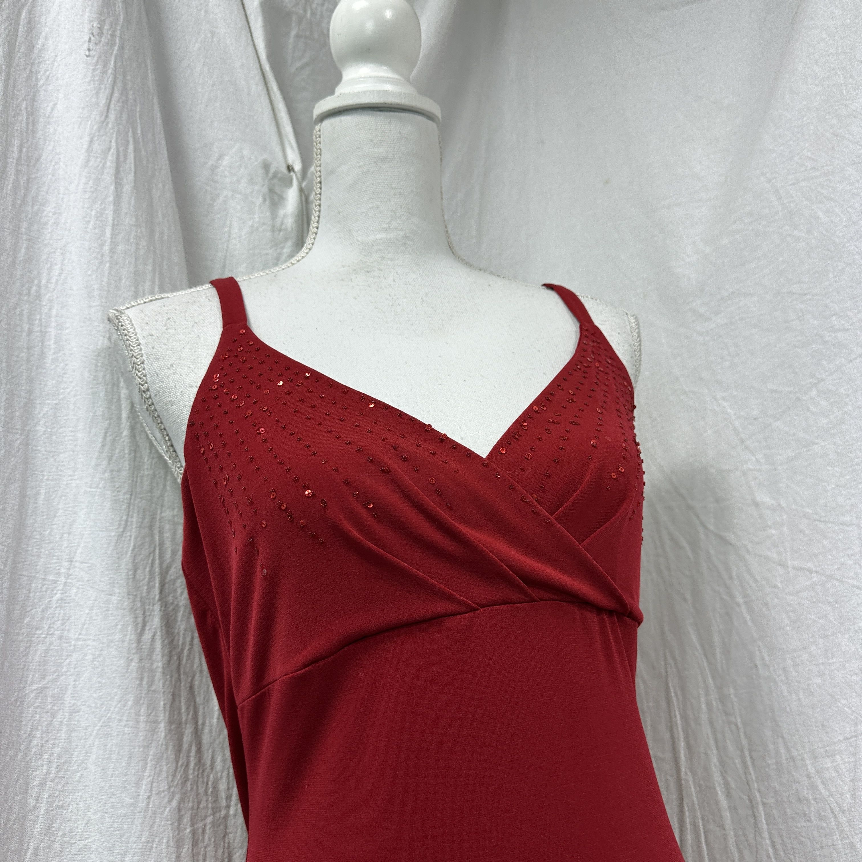 Vintage Vintage Avant Garde Cherry Red Asymmetrical Dress Y2K Size L / US 10 / IT 46 - 2 Thumbnail