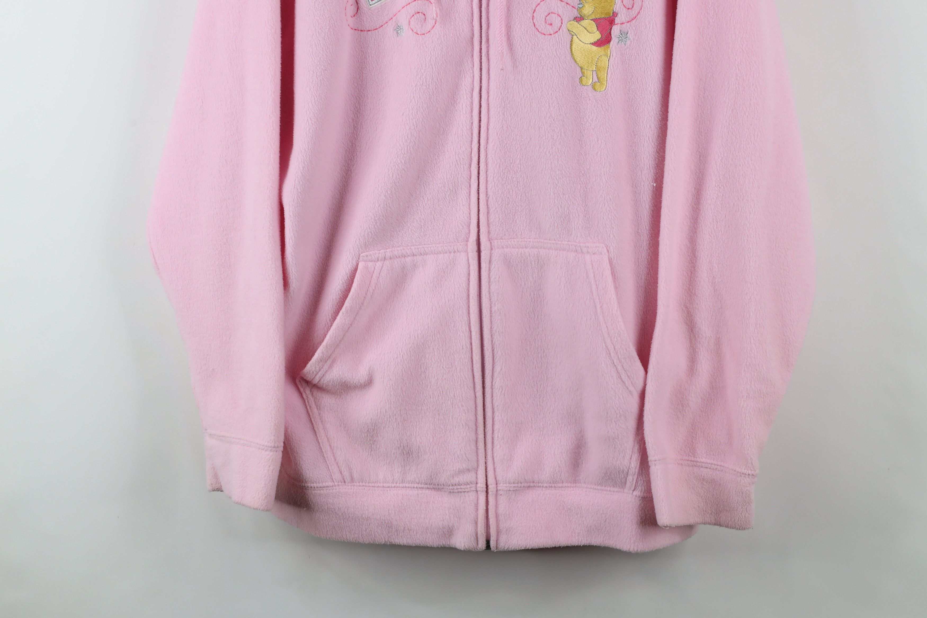 Disney × Vintage Vintage Disney Winnie the Pooh Full Zip Fleece Hoodie Pink Size XXL / US 16-18 / IT 52-54 - 3 Thumbnail
