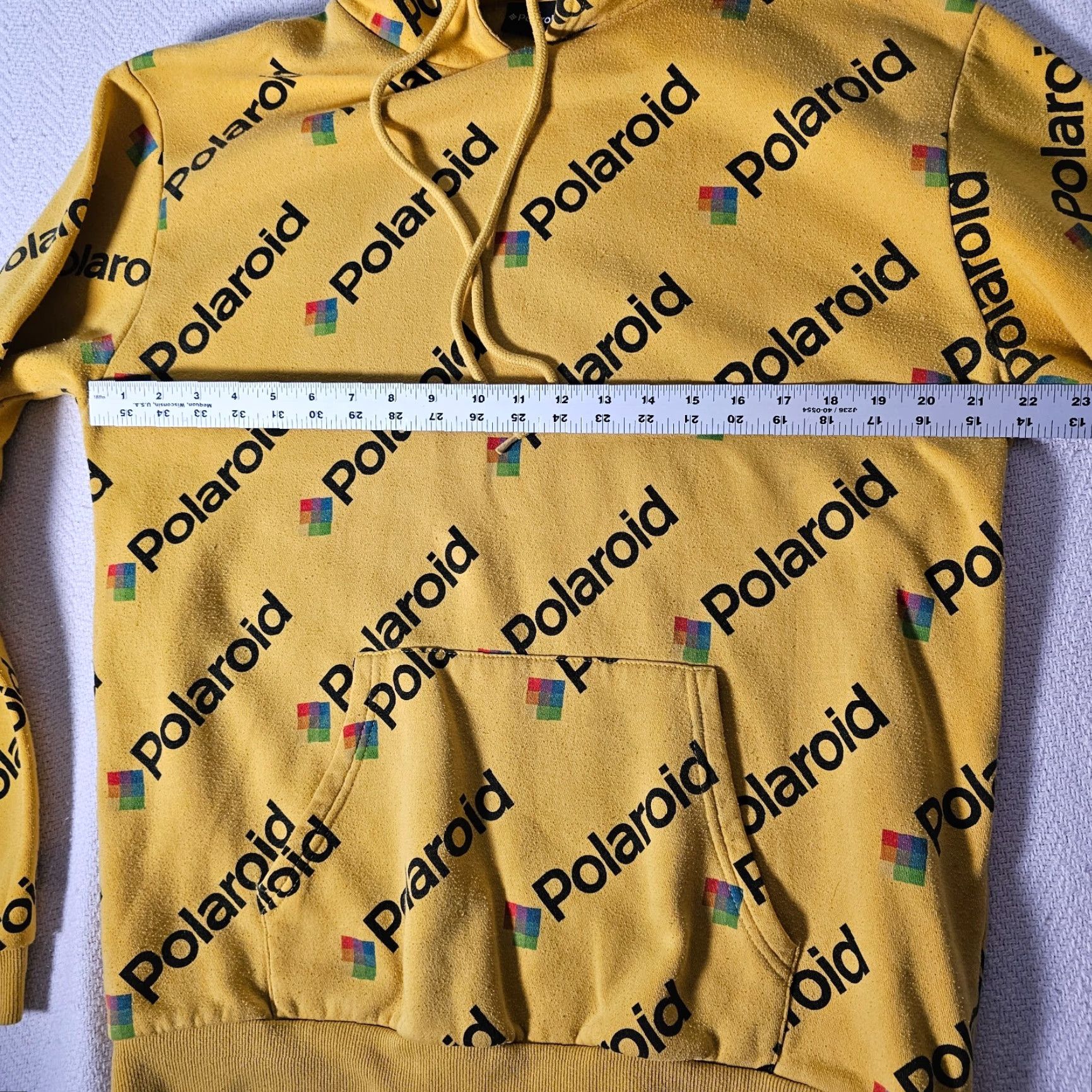 Polaroid Polaroid Classic Logo Hoodie Sweatshirt Pullover Drawstring Yellow Large Mens Regular Cotton Blend Cotton/Poly Logo Size US L / EU 52-54 / 3 - 5 Thumbnail