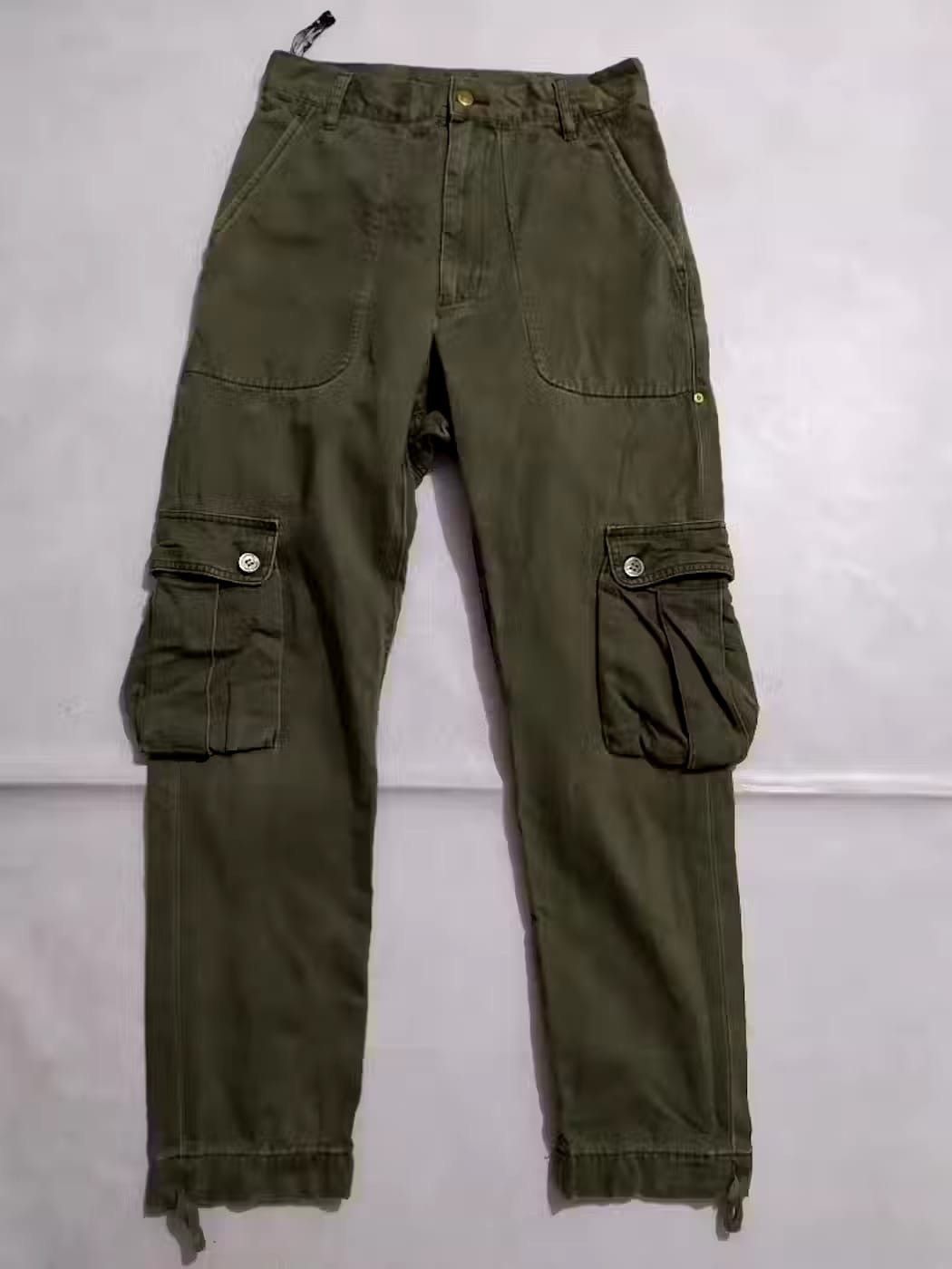 image of Miyake Mercibeaucoup Drop Crotch Olive Cargo Pants, Men's (Size 29)