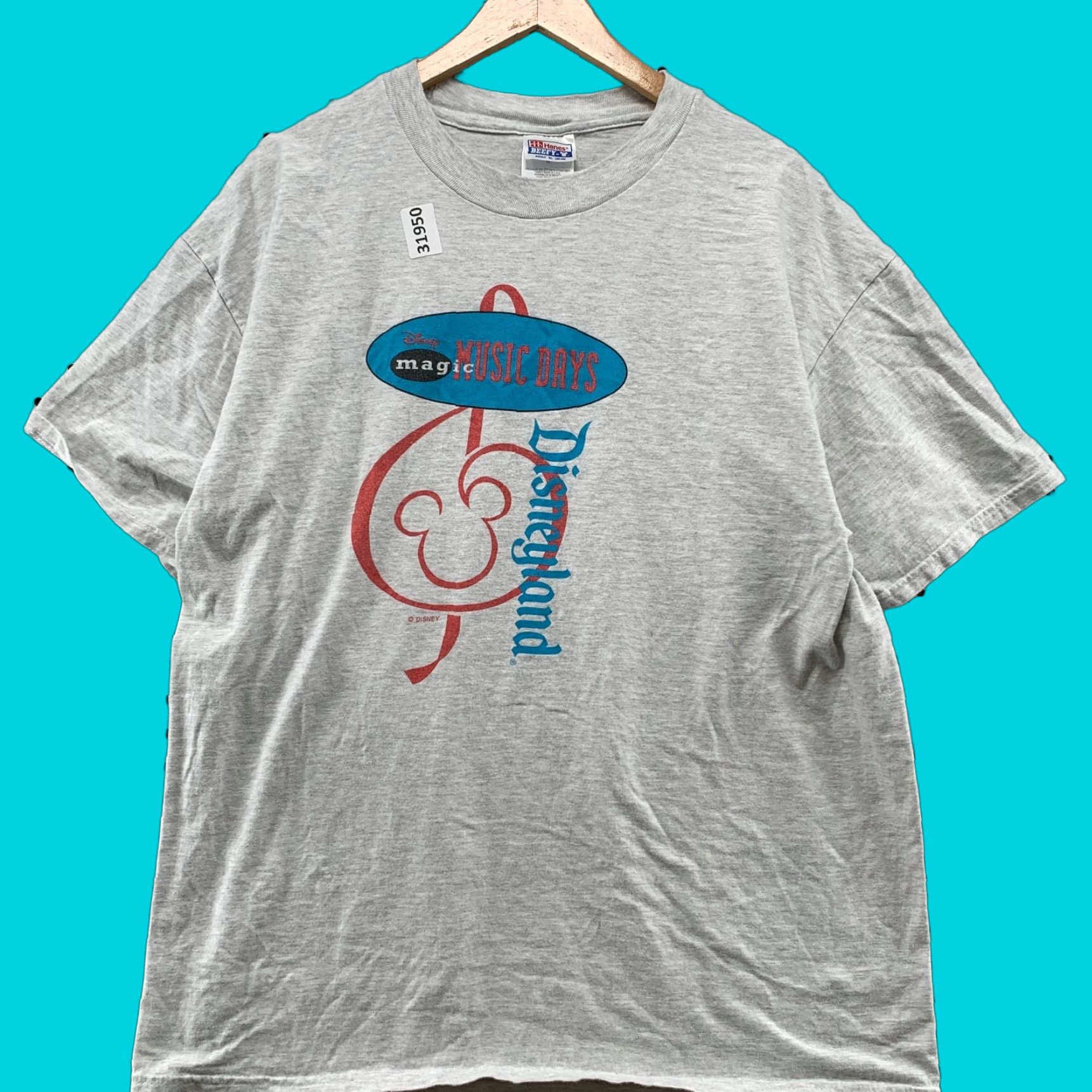 Hanes VINTAGE Disney Disneyland Music Days Shirt Mens Large Gray 21x28 Size US L / EU 52-54 / 3 - 1 Thumbnail