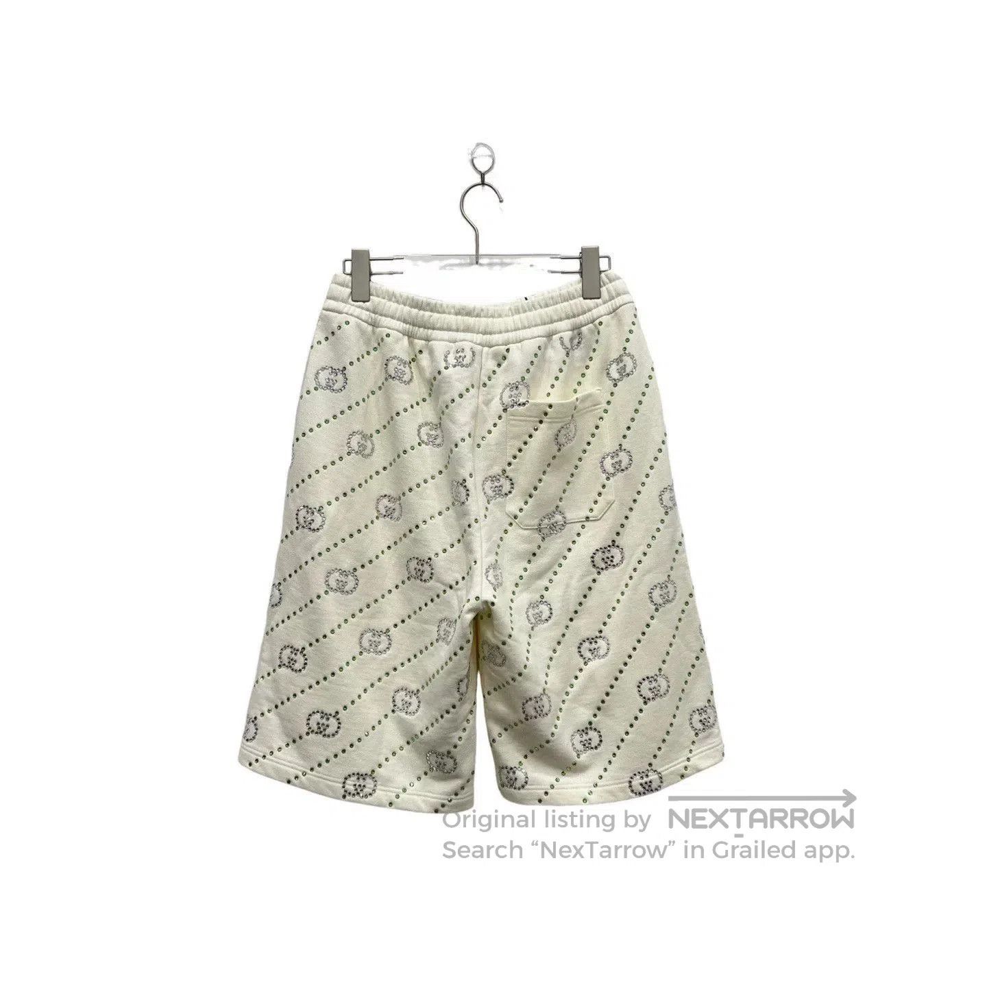 Gucci Gucci Logo Rhinestone White Shorts. Size 22" - 3 Thumbnail