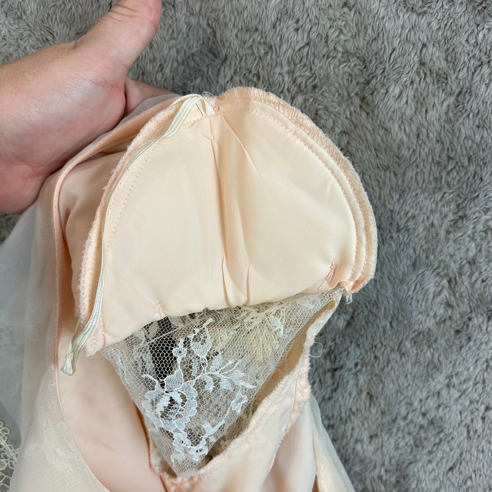 Other Vintage 80s Pink Lace Dress Victorian Frilly Cottage Prom Size ONE SIZE - 4 Thumbnail