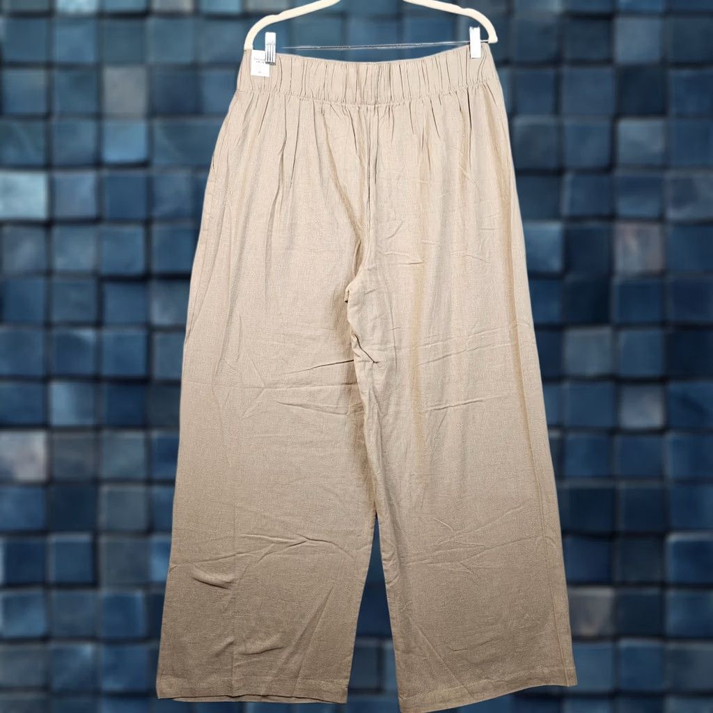 Abercrombie & Fitch Abercrombie & Fitch Women's Linen Cotton Blend Wide Leg Pleated Pants L NEW Size 36" / US 14 / IT 50 - 1 Thumbnail