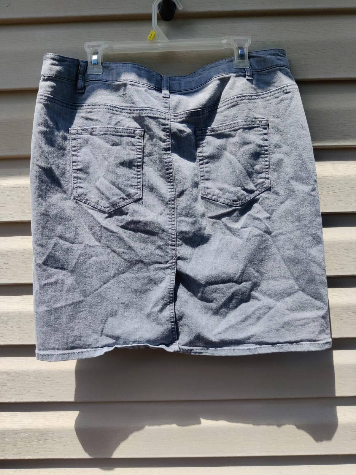 Other Jacqueline Smith Gray Denim Jean Skirt Light Wash Womens Sz Size 38" / US 16 / IT 52 - 7 Thumbnail