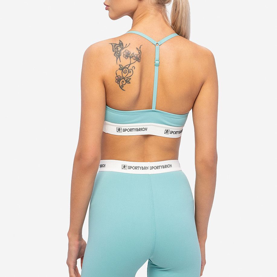 Sporty & Rich o1mle0525 Size: S / 80S Runner Sports Bralette in Light Blue Size ONE SIZE - 3 Thumbnail