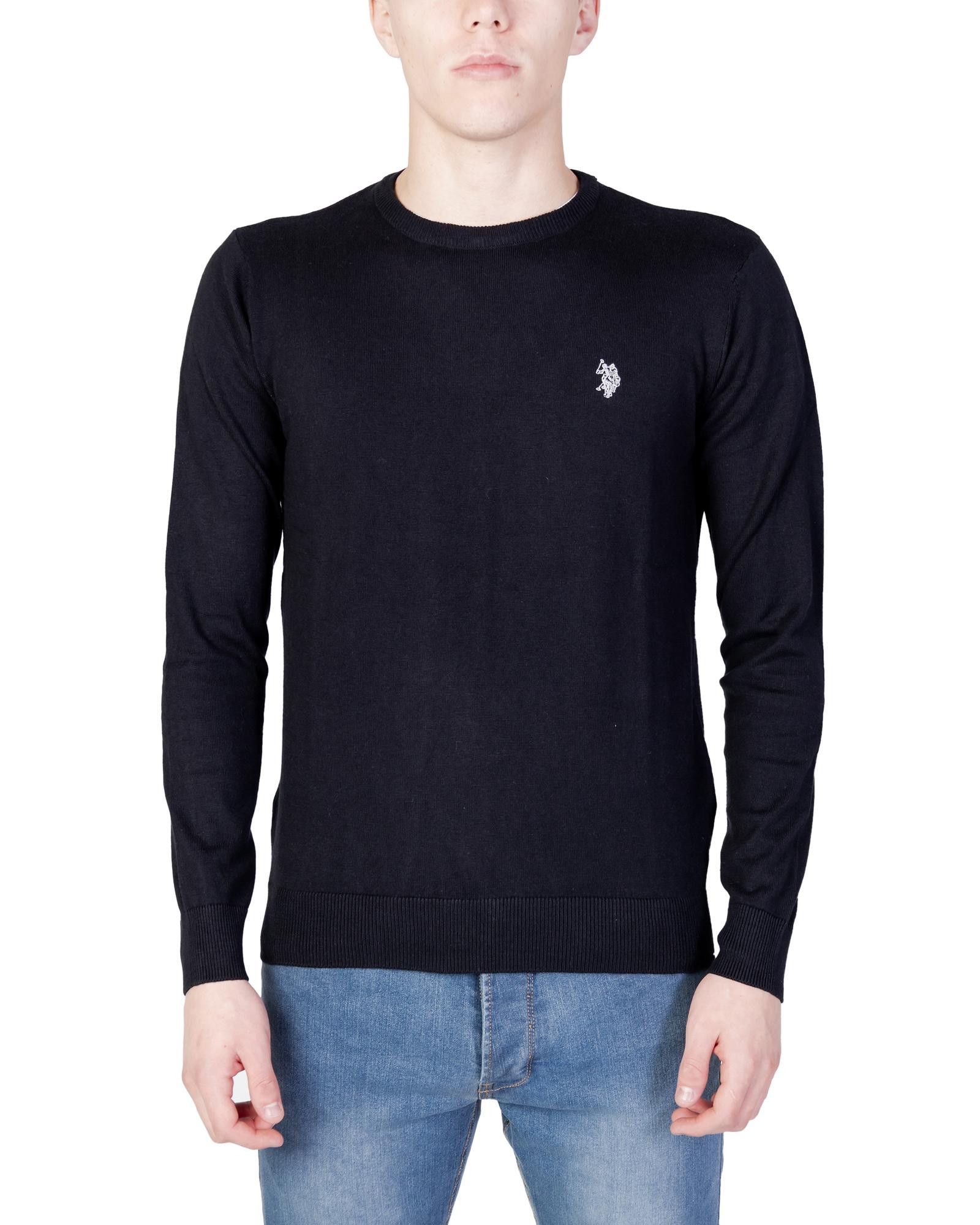 image of U S Polo Assn Long Sleeve Cotton-Cashmere Knitwear in Black, Men's (Size XL)