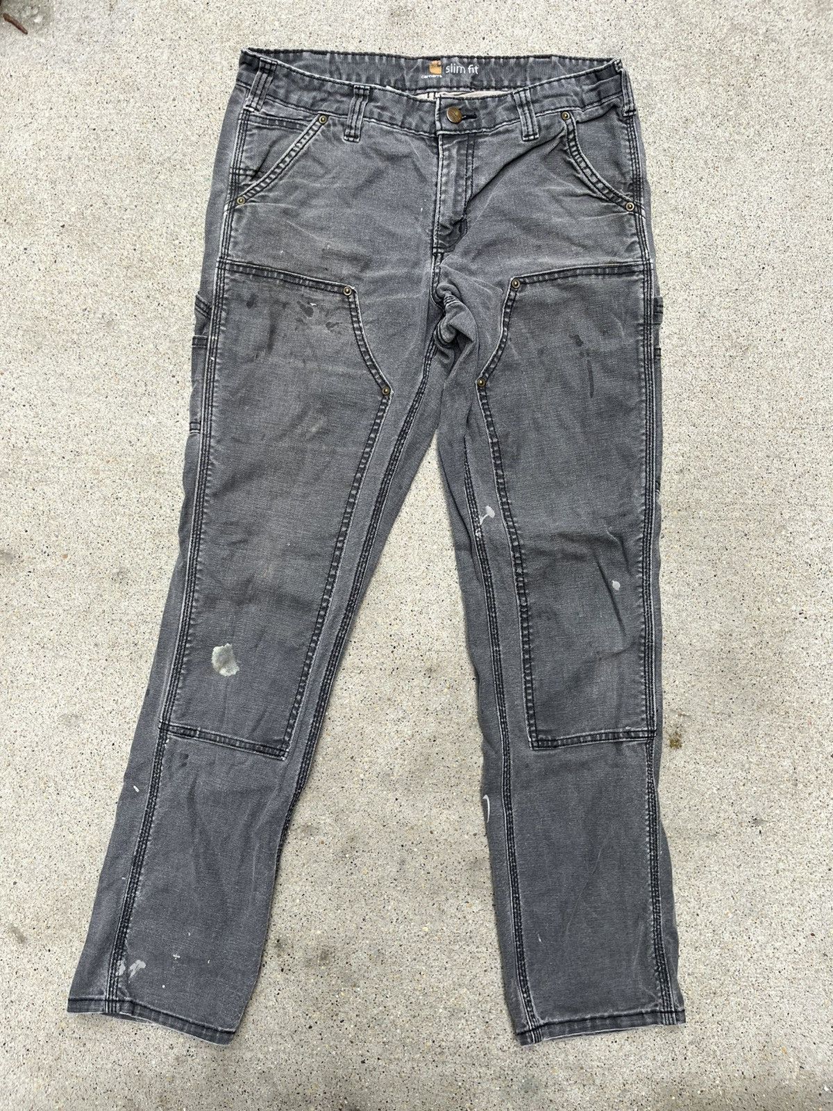 Carhartt Distressed Carhartt Double Knee Slim Fit Size 30" / US 8 / IT 44 - 1 Thumbnail