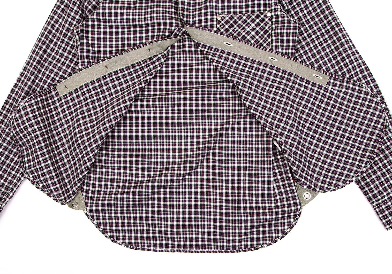 Junya Watanabe Checkered Shirt in Purple and Green, Size XS Size US XS / EU 42 / 0 - 10 Thumbnail