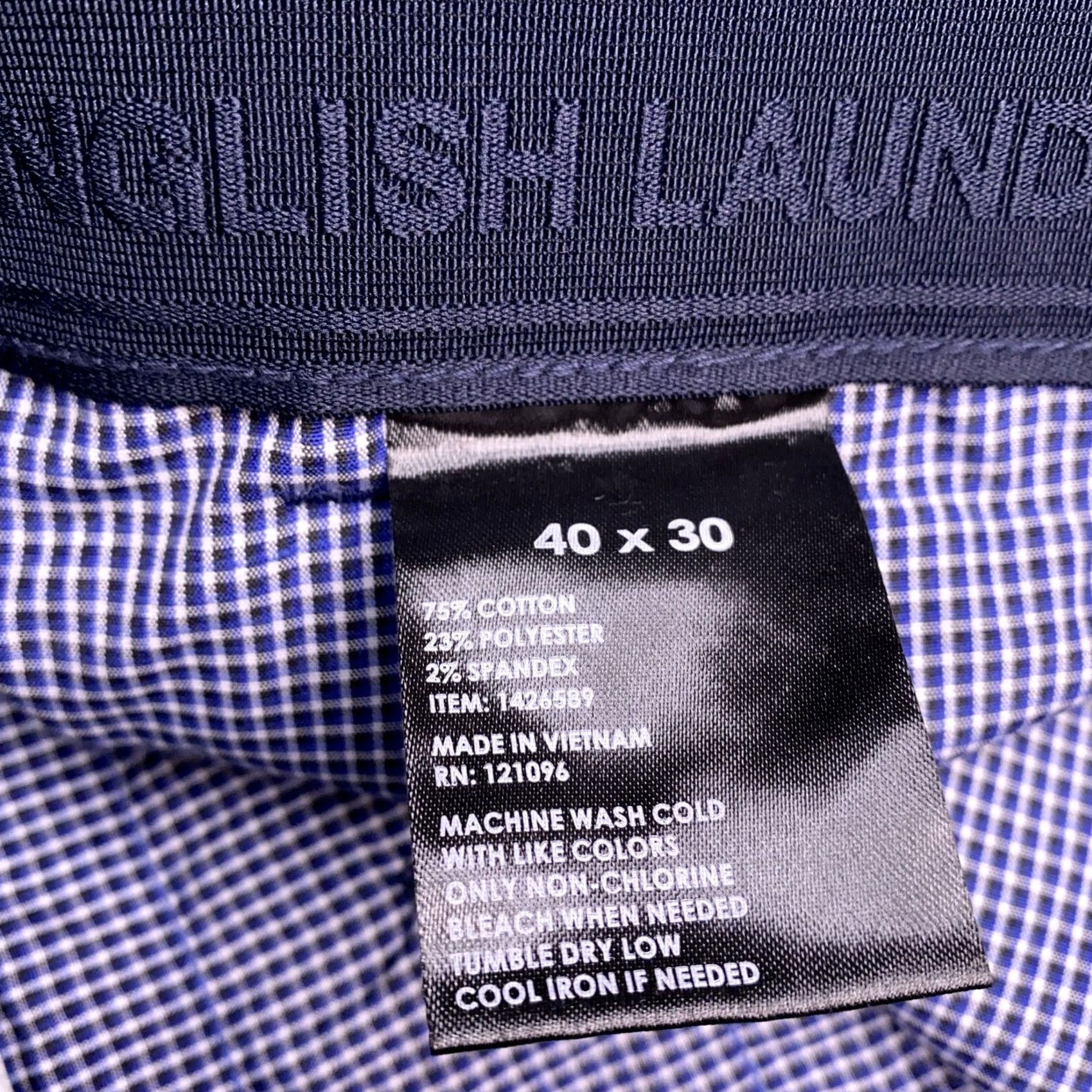 English Laundry Pants Mens Adult 40x30 Chino Stretch Flat Front Blue Maritime New, Men's — image 6 of 6