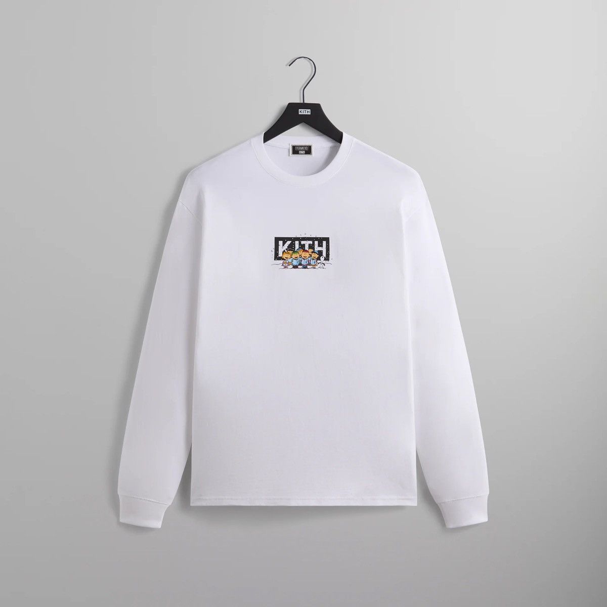 Image of Kith X Peanuts Caroling Long sleeve Tee - White, Men's (Size XL)