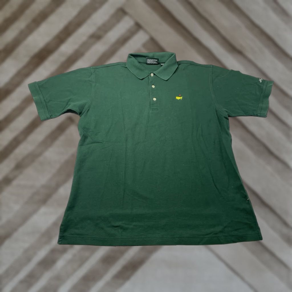 Vintage Masters Polo Shirt Men L Green 60s Cotton Short Sleeve Collared Button Logo Breathable Easy Care Golf Shirt Size US L / EU 52-54 / 3 - 1 Thumbnail