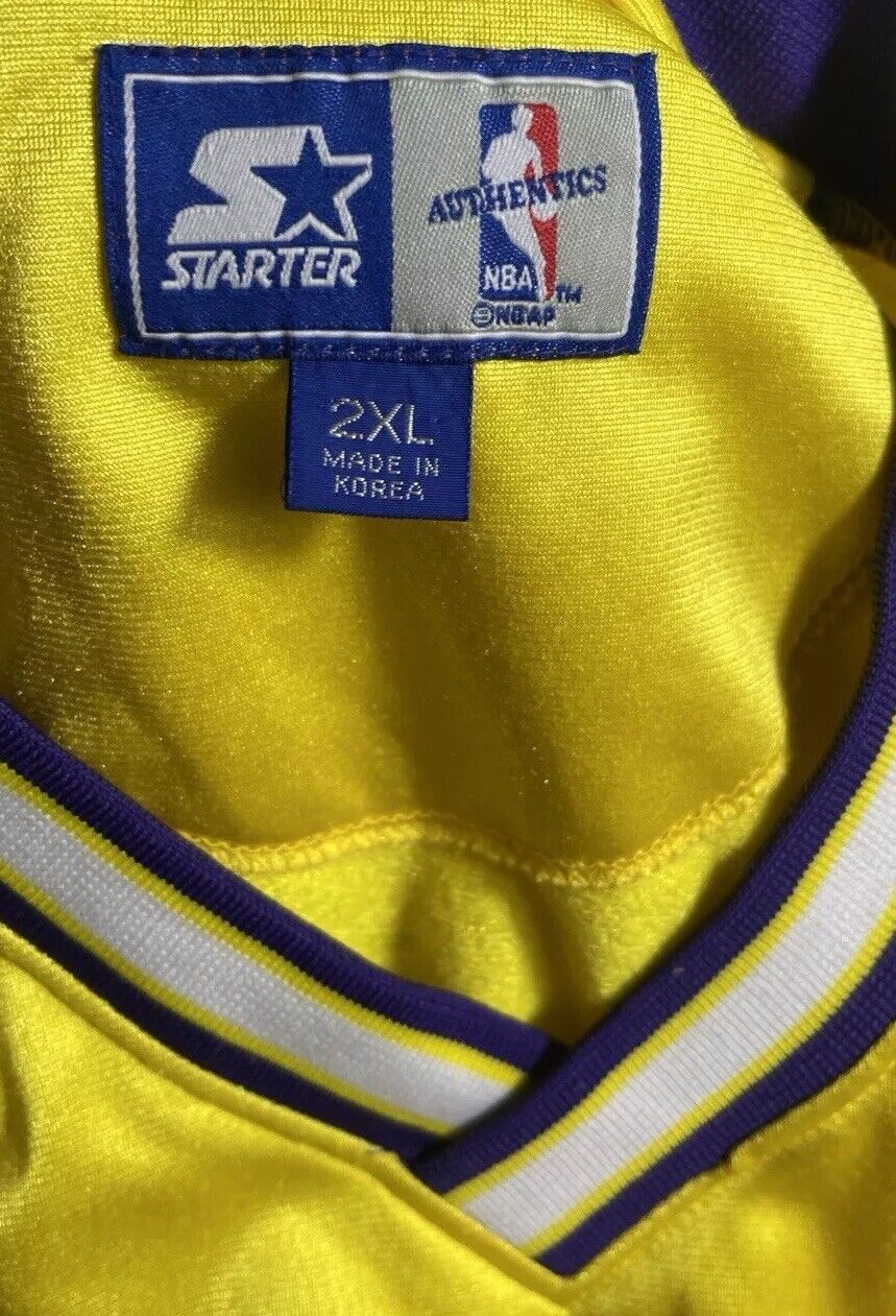 NBA × Starter × Vintage Starter Vtg Los Angeles Lakers Jacket NBA Authentics Sz 2XL Size US XXL / EU 58 / 5 - 10 Thumbnail