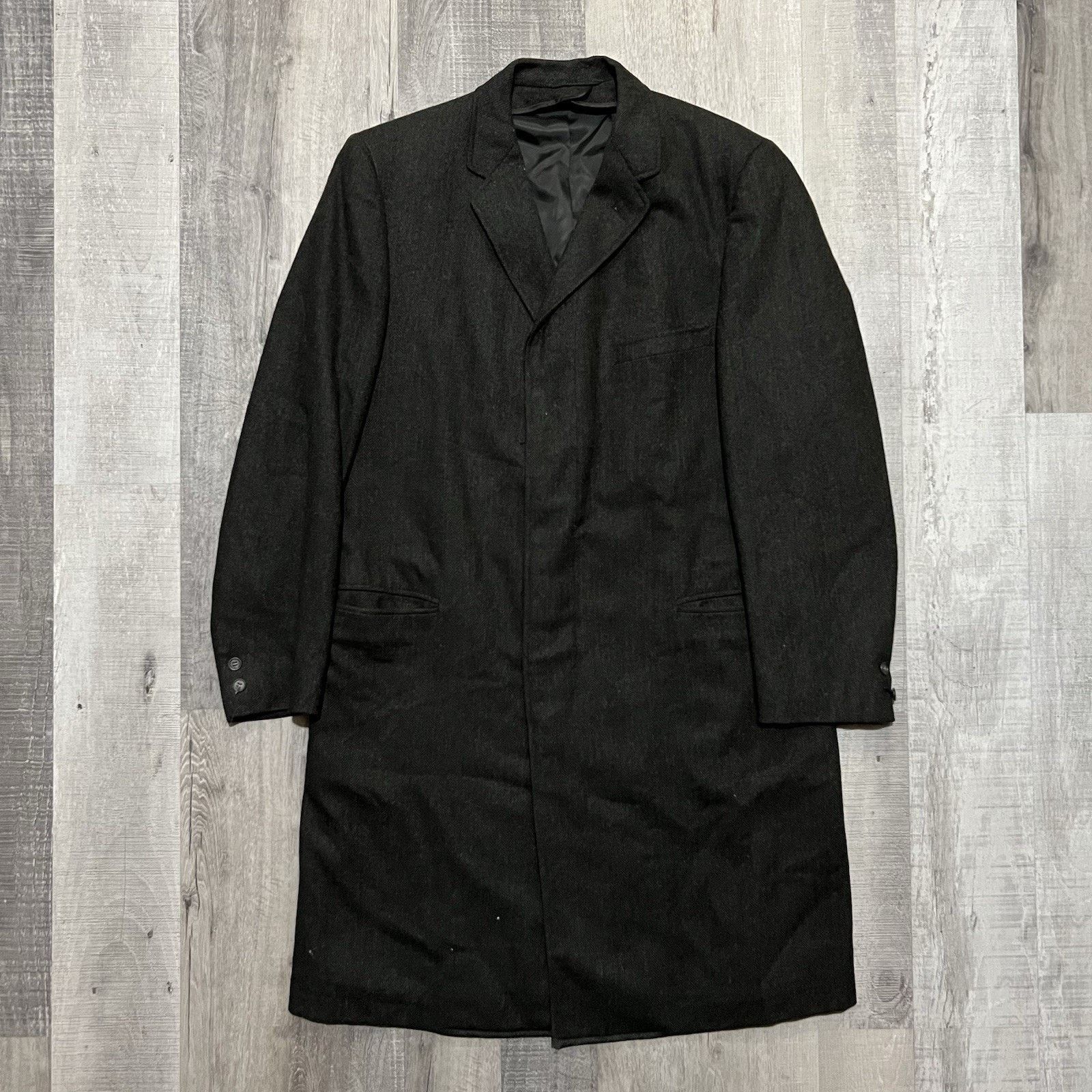 Vintage VTG Anderson Little Co Grey Herringbone Wool Overcoat 44 Size US L / EU 52-54 / 3 - 1 Thumbnail