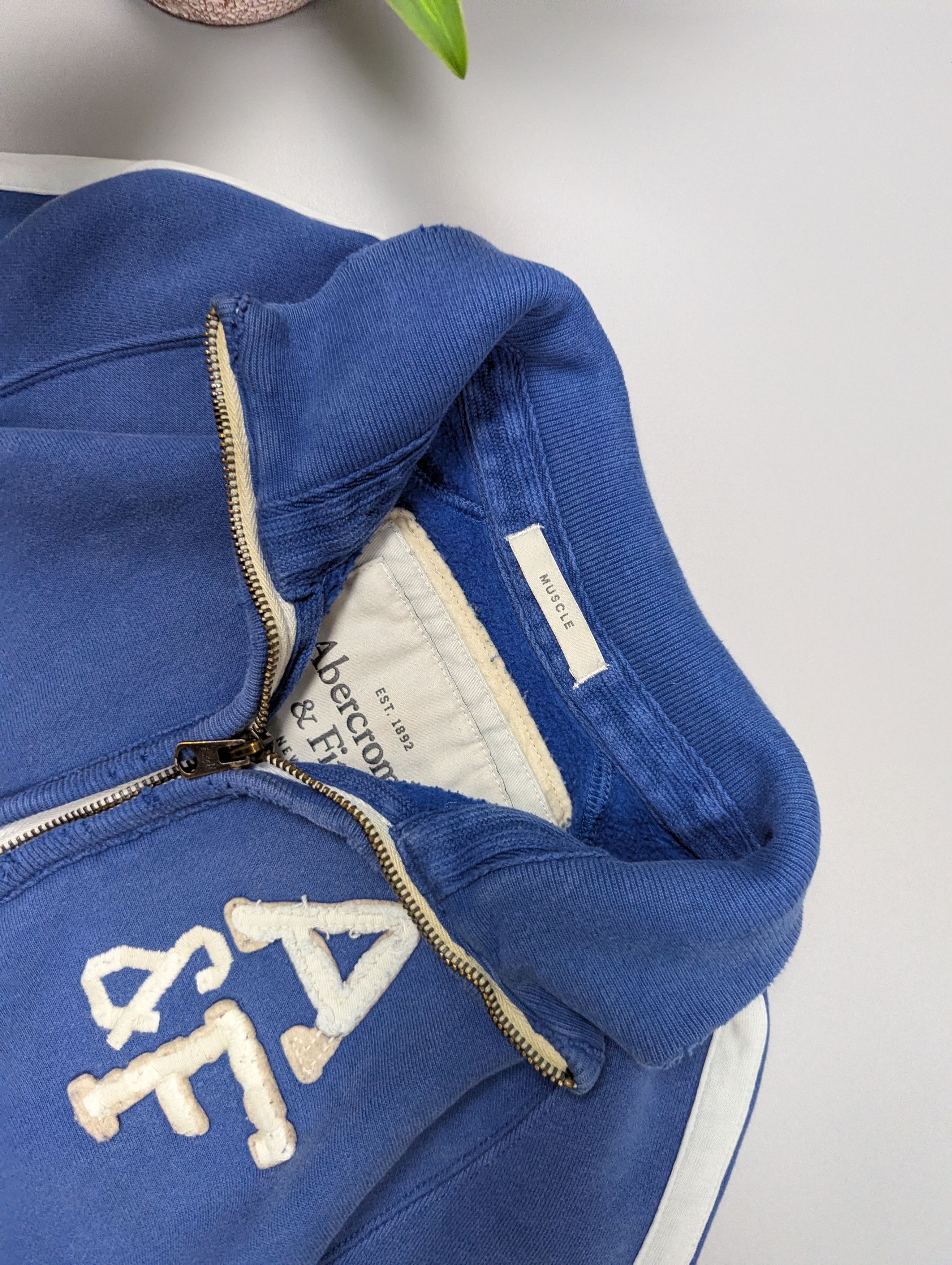Abercrombie & Fitch Abercrombie&Fitch Men’s L Blue Zip Hoodie Sweatshirt Size US L / EU 52-54 / 3 - 7 Thumbnail