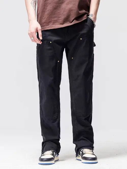 Japanese Brand Vintage High Street Loose Casual Black Workwear Jeans Size US 36 / EU 52 - 3 Thumbnail
