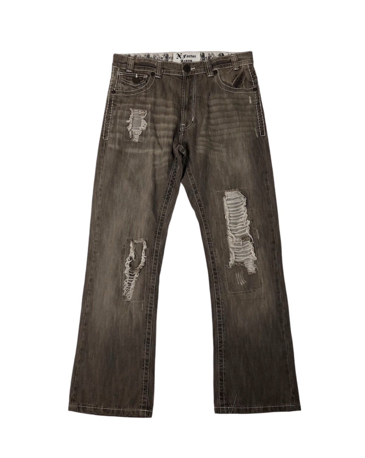 Japanese Brand Japan Brand XFactor Distress Denim Jeans Size US 34 / EU 50 - 1 Thumbnail