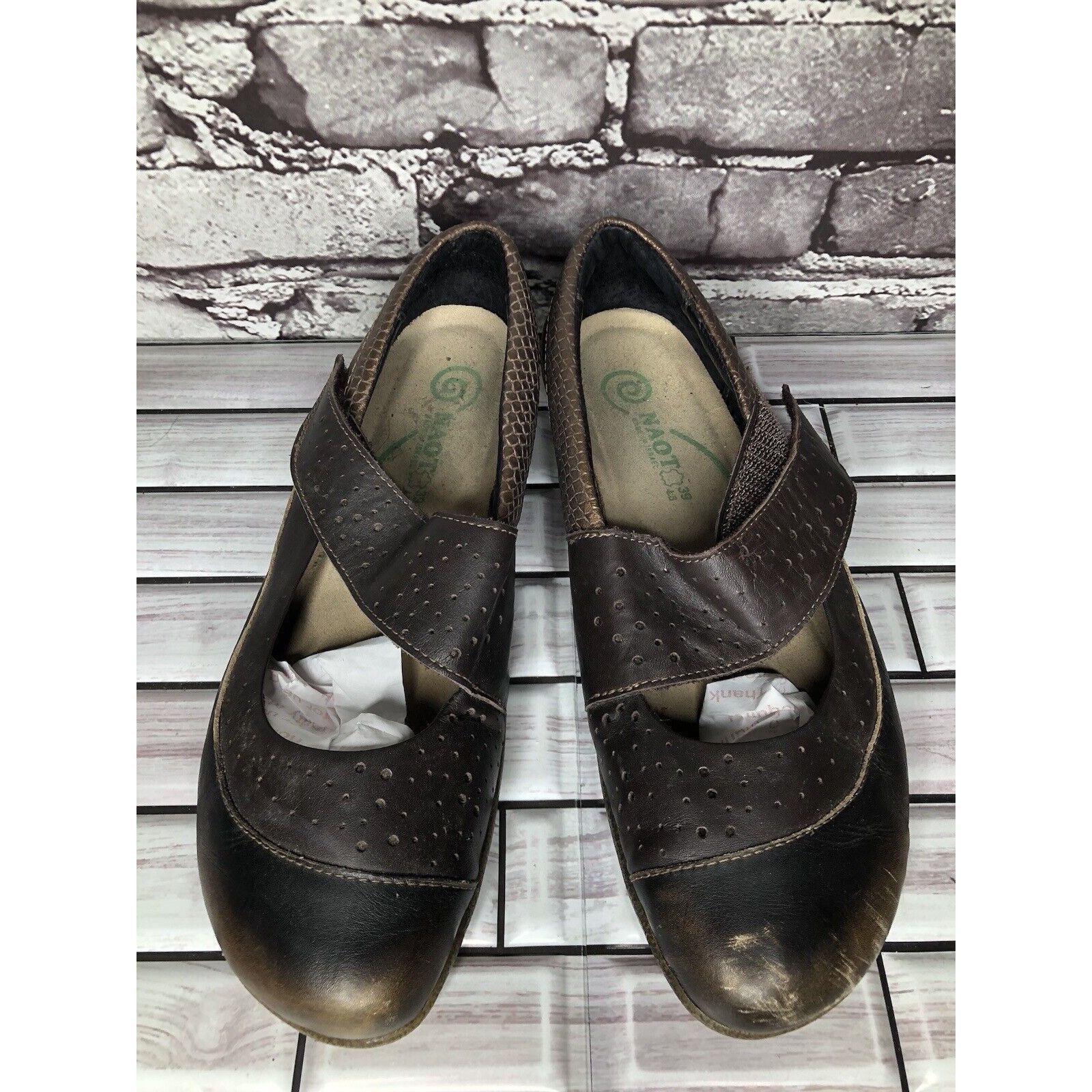 Other Naot Aroha Brown Bronze Snake Leather MaryJane Strap Shoes W Size US 8.5 / IT 38.5 - 17 Thumbnail