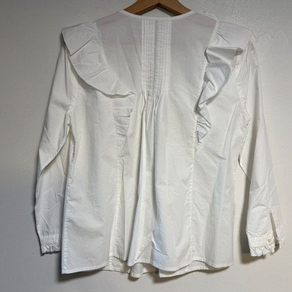 Joie Joie White Ruffle Front Pintuck Blouse Size S Size S / US 4 / IT 40 - 8 Thumbnail